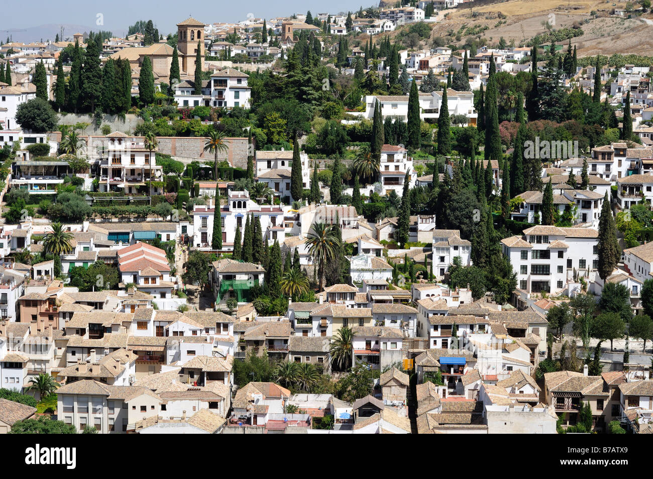 Sommaire de l'Albaycin, Ville, Grenade, Espagne Banque D'Images
