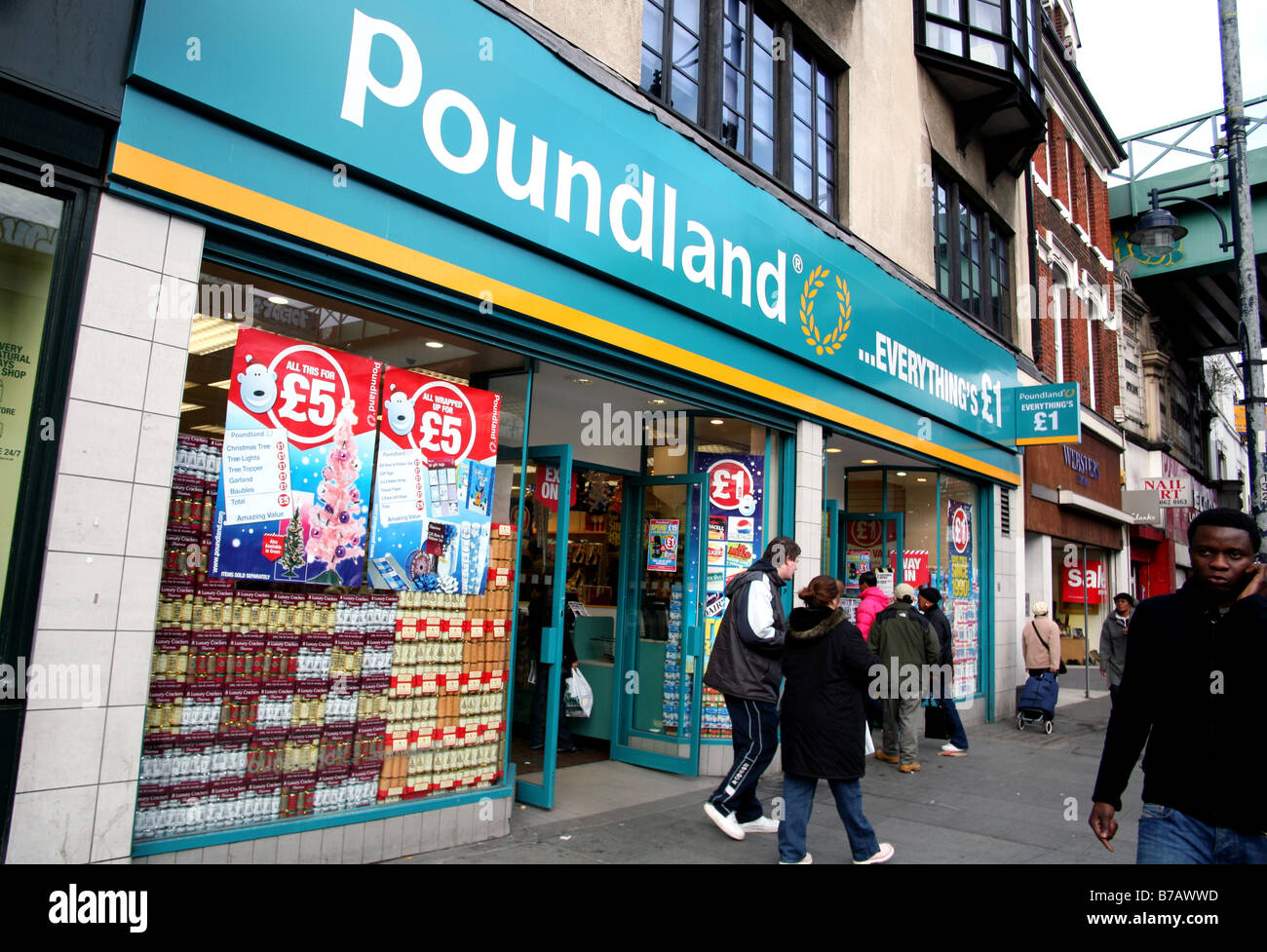 Succursale de Poundland stores, Brixton, London Banque D'Images