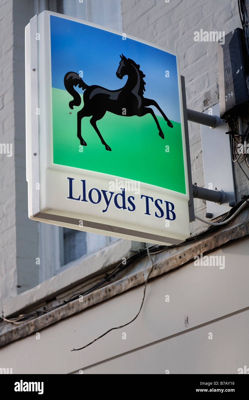 Lloyds TSB Bank signe Cheval Noir Banque D'Images