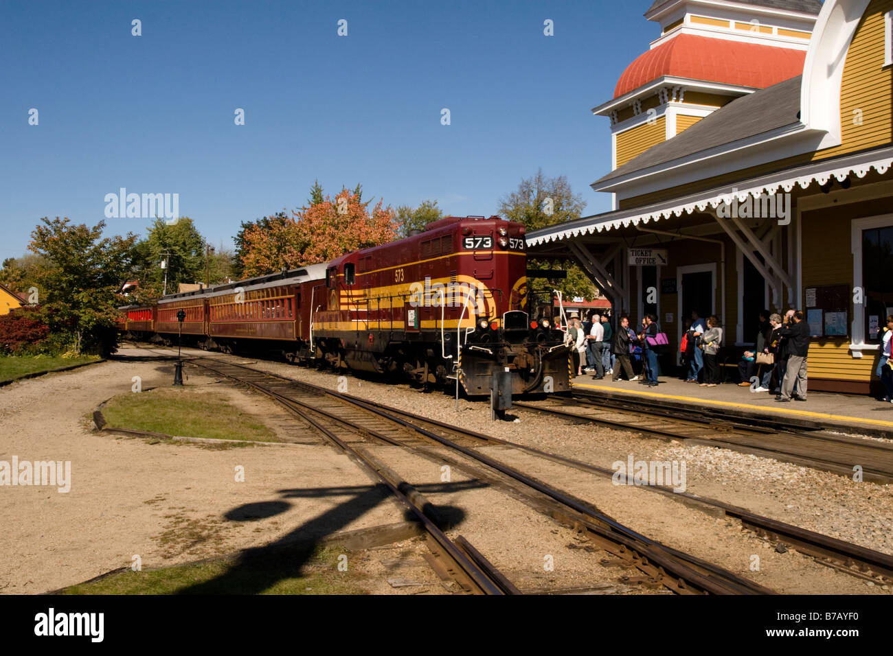 Train touristique sur préservés Conway Scenic Railroad Conway, NH New Hampshire USA United States of Americ Banque D'Images