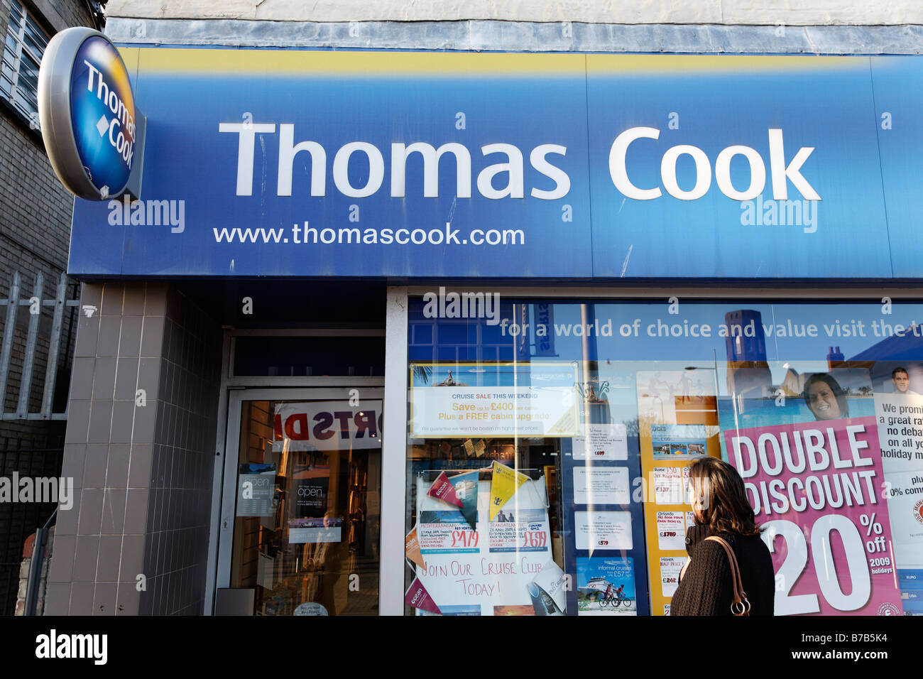 Les agents de voyages Thomas Cook shop magasins et boutiques Janvier 2009 Banque D'Images