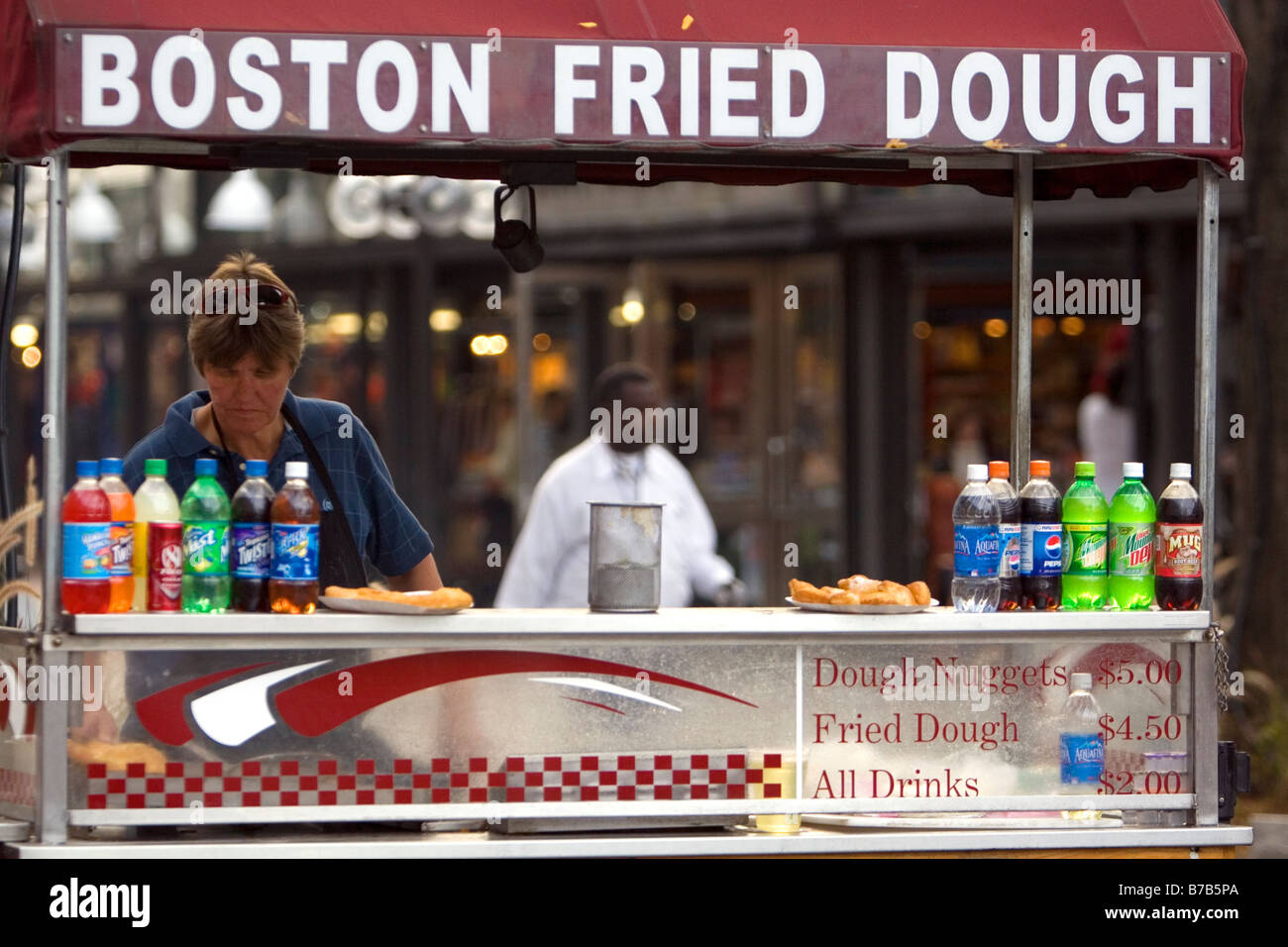 Vendeur de rue vendant frite Boston à Boston Massachusetts USA Banque D'Images