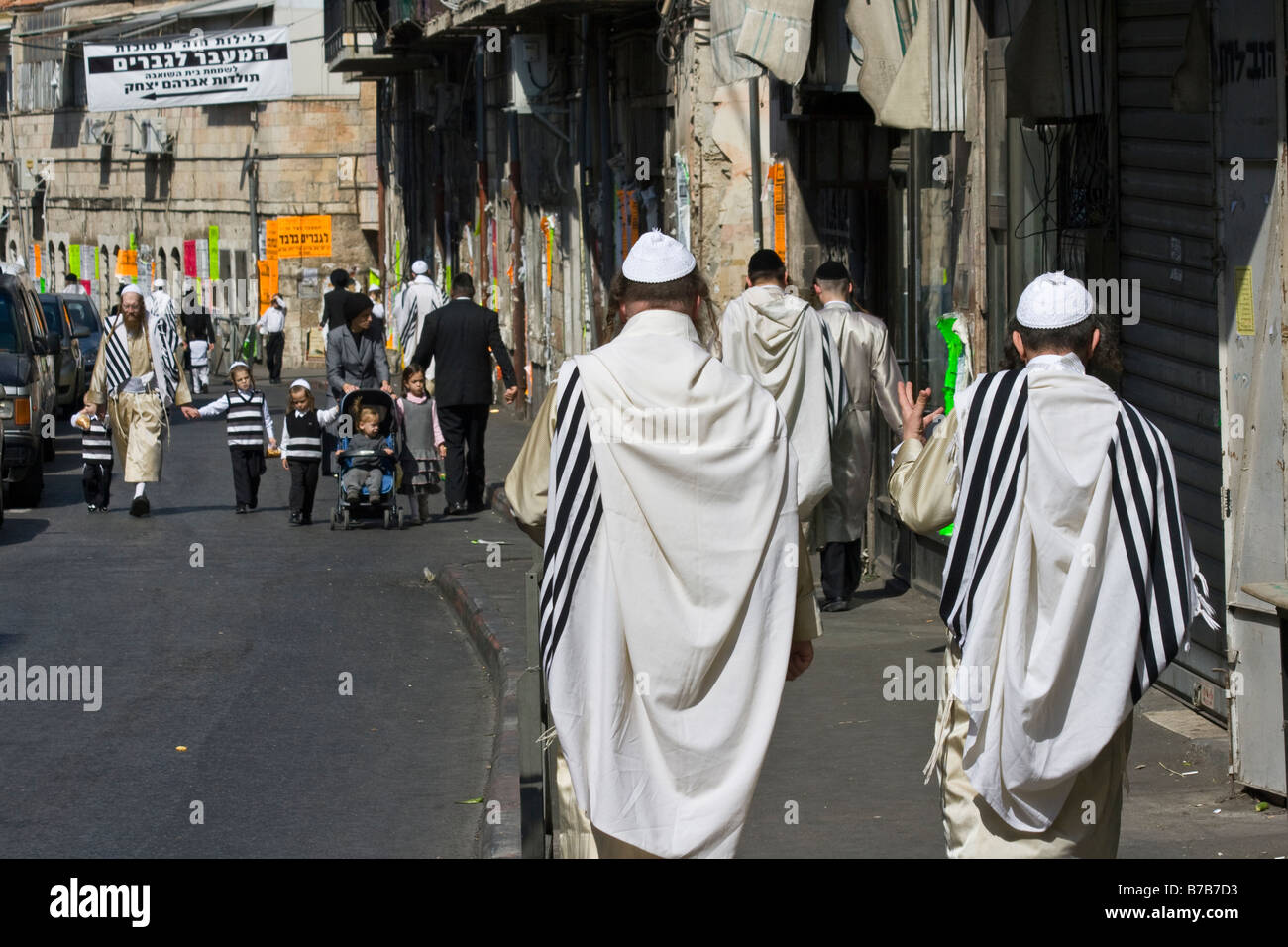 La communauté juive orthodoxe de Mea Shearim à Jérusalem Banque D'Images