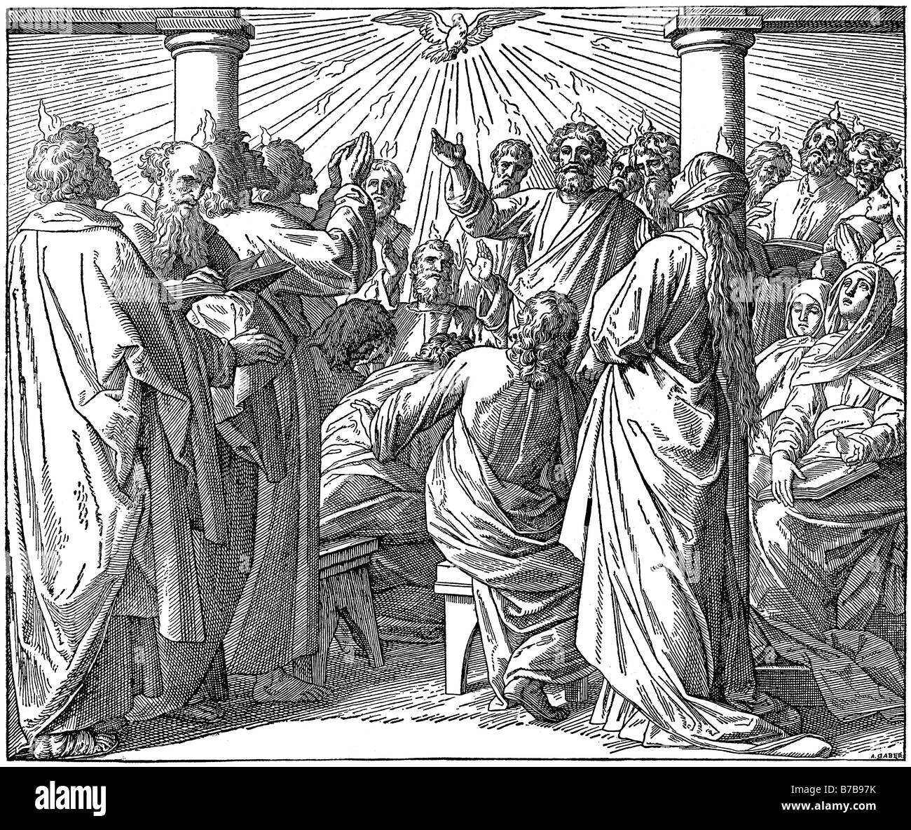 église de la descente du saint esprit Banque d'images noir et blanc Alamy