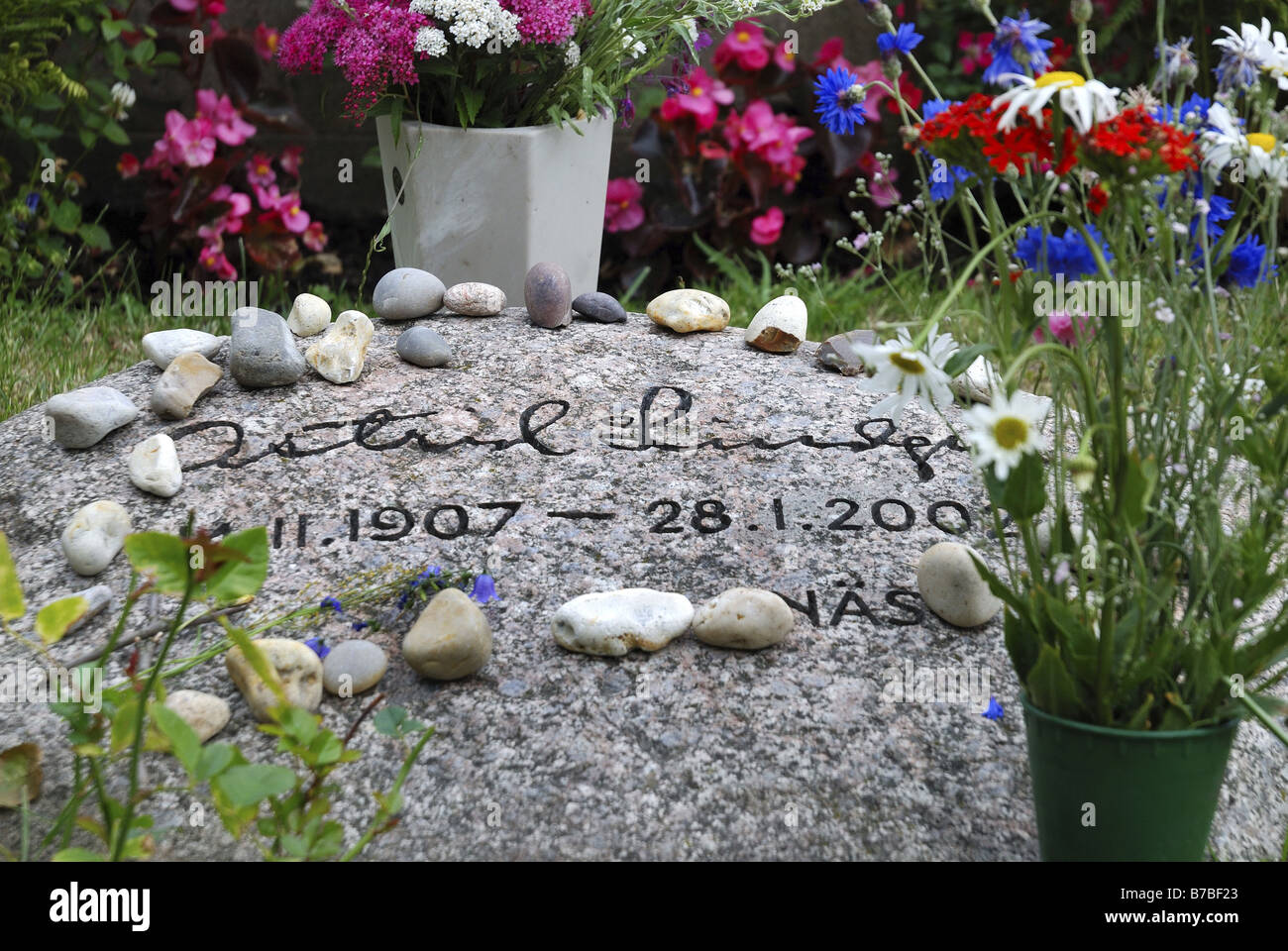 Tombe d'Astrid Lindgren, Suède, Pays-Bas, Vimmerby Banque D'Images