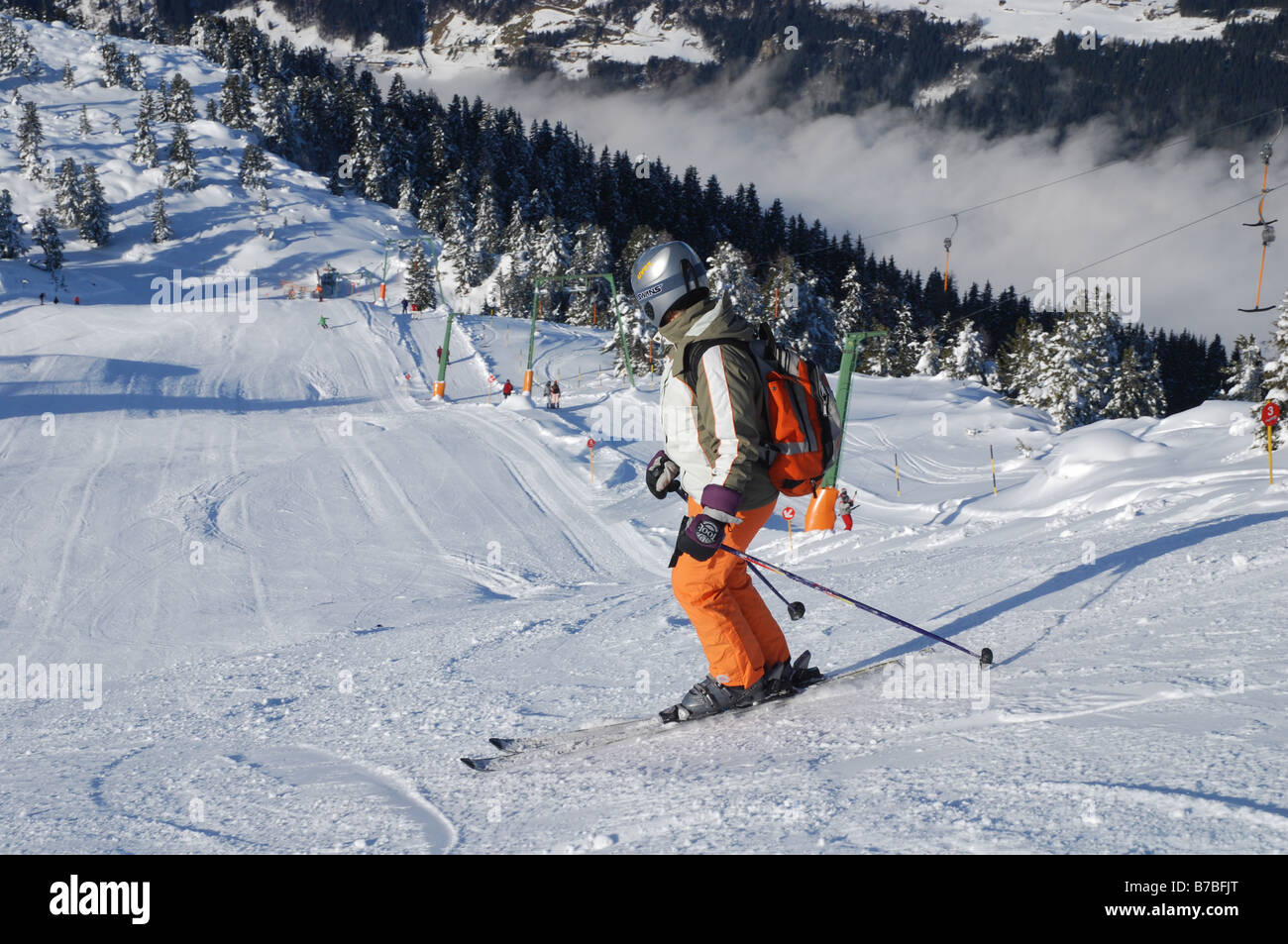 Le ski dans les montagnes Ahorn Mayrhofen Autriche Banque D'Images