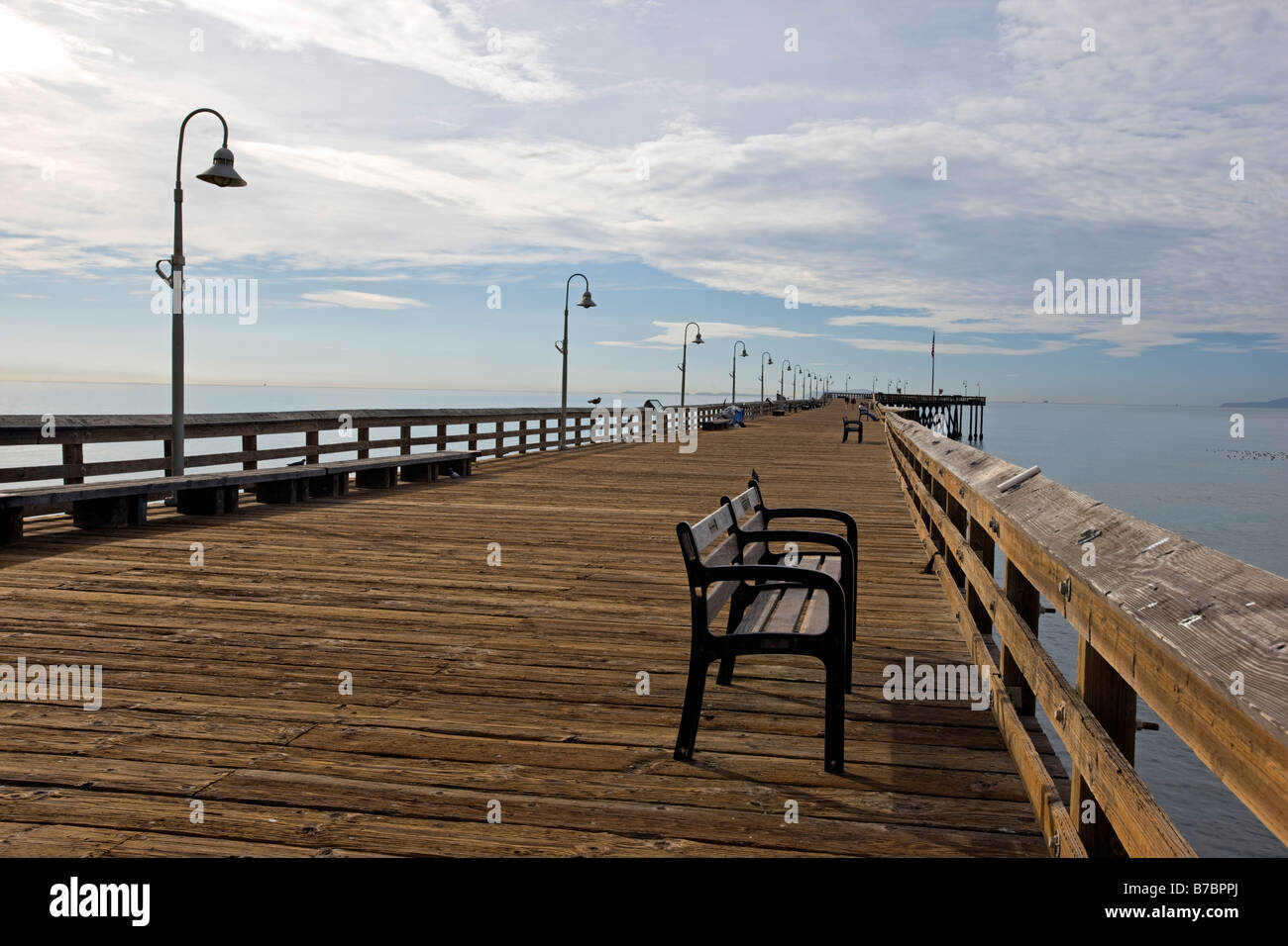 La Jetée de Ventura en Californie, 1958' plus longue jetée en bois en Californie. Construit en 1872 et reconstruit plusieurs fois depuis. Banque D'Images