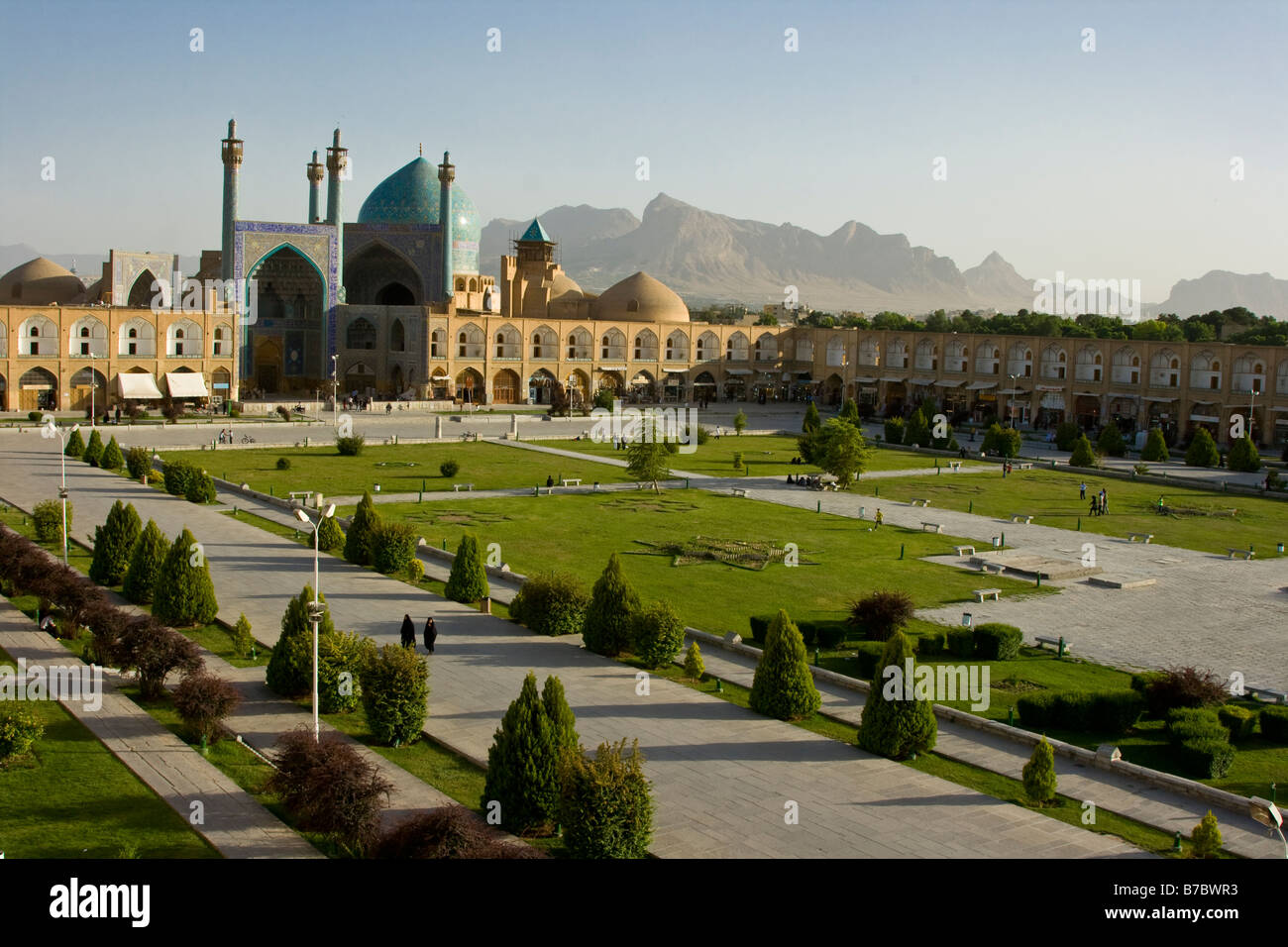 Dans la mosquée d'Imam Place Imam à Esfahan Iran Banque D'Images