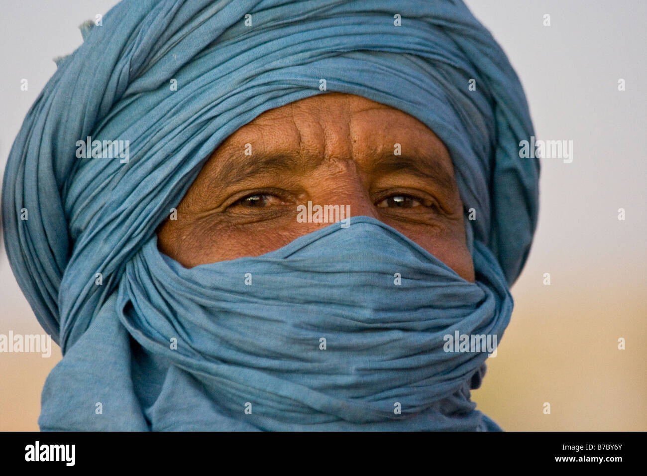 Homme touareg de Tombouctou au Mali Banque D'Images