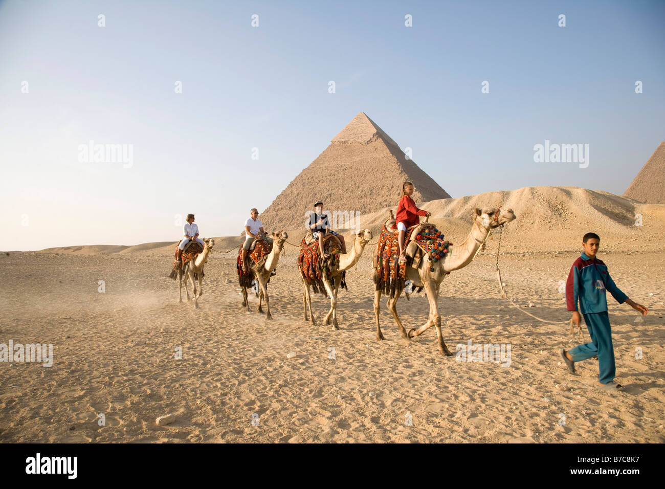 Pyramides de Gizeh, Le Caire, Egypte Banque D'Images