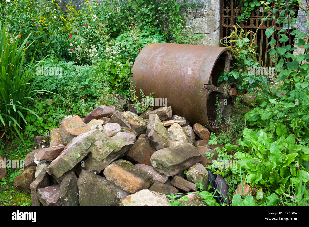 Un vieux rouleau de jardin à Seraing, Wester Ross, Highland, Scotland Banque D'Images