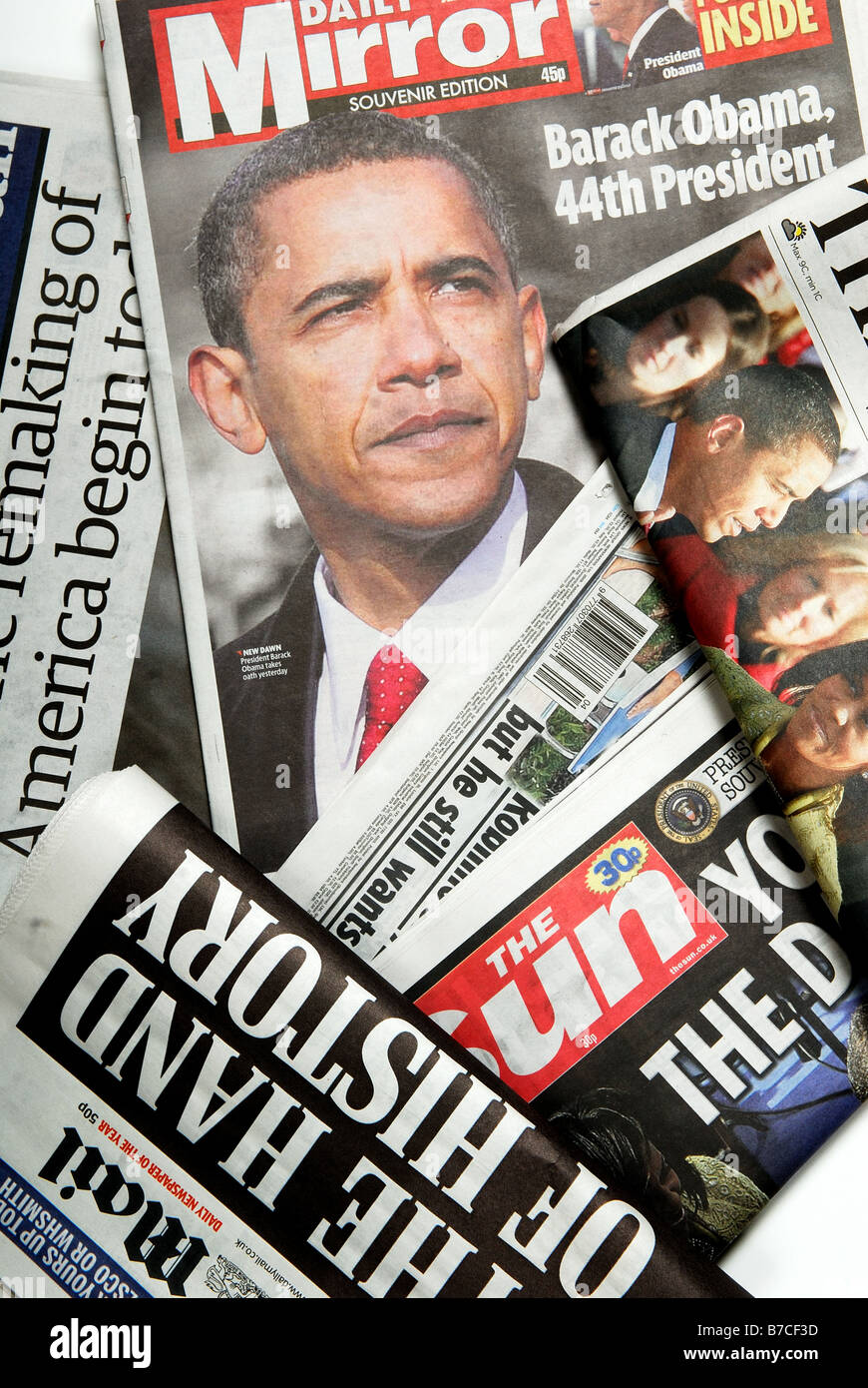 Titres de presse ''Barak Obama''. Banque D'Images
