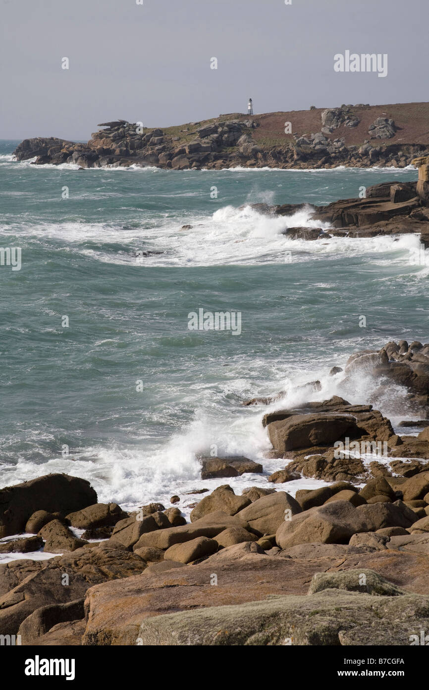 Îles Scily St Mary's Pulpit Rock prises à partir de la Vieille Ville Banque D'Images