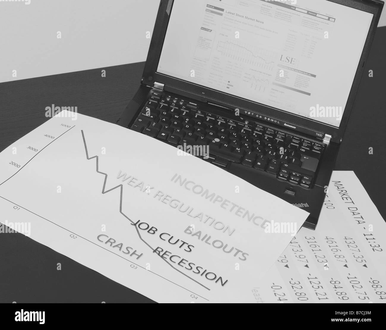 Conséquence, dissipe le krach boursier, crise financière Banque D'Images