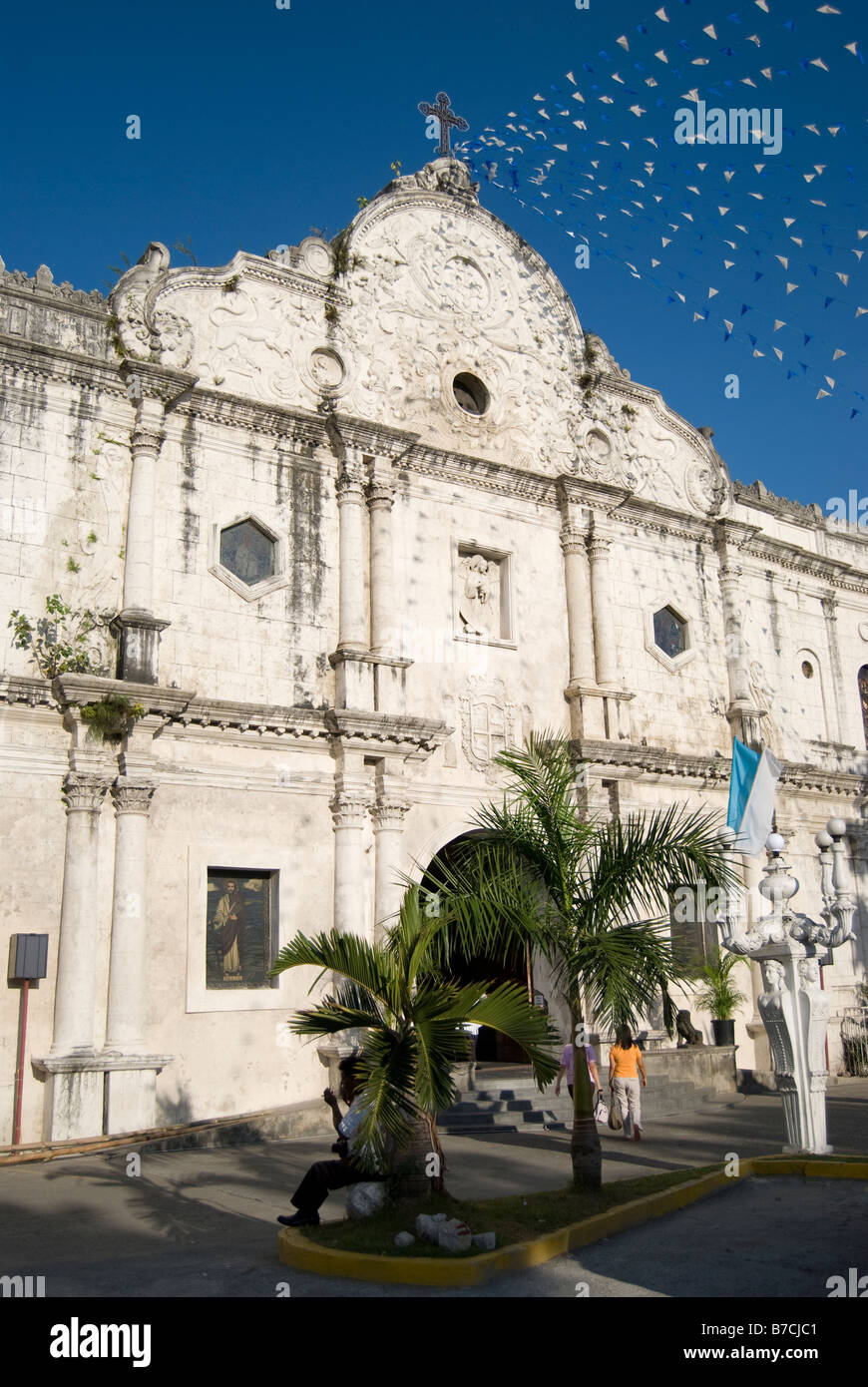 Cathédrale de Cebu façade, Cebu City, Cebu, Visayas, Philippines Banque D'Images