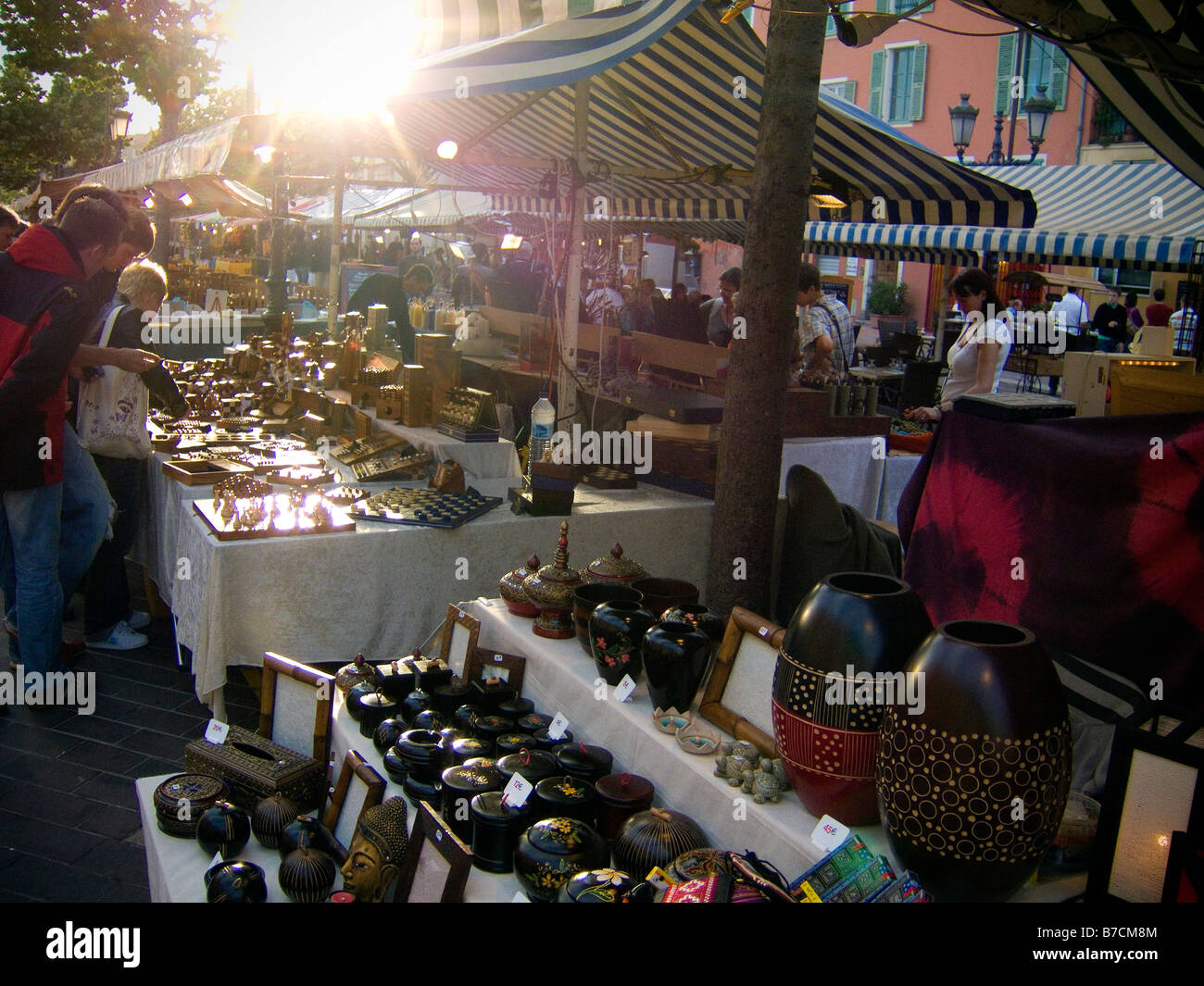 Le marché de Nice, France - Cours Saleya Banque D'Images