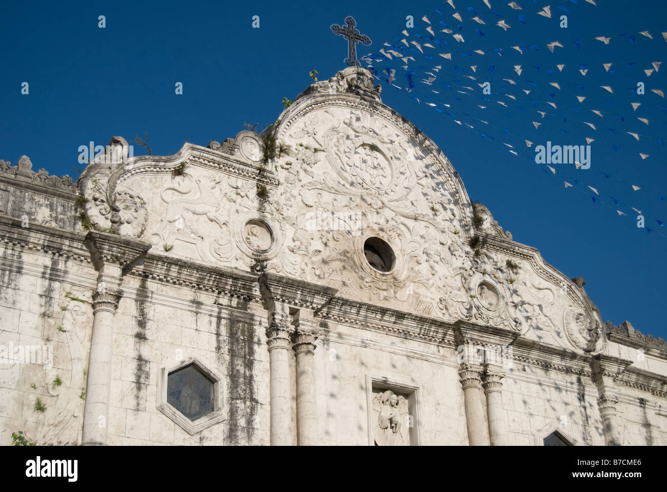 Cathédrale de Cebu façade, Cebu City, Cebu, Visayas, Philippines Banque D'Images