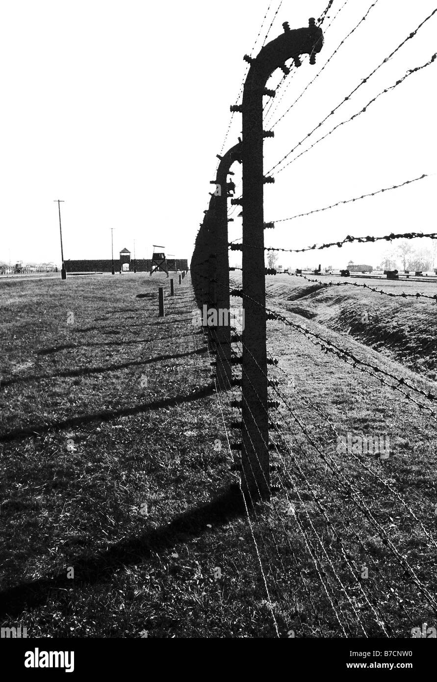 Le camp de concentration d'Auschwitz II - Birkenau, Auschwitz, Pologne Banque D'Images