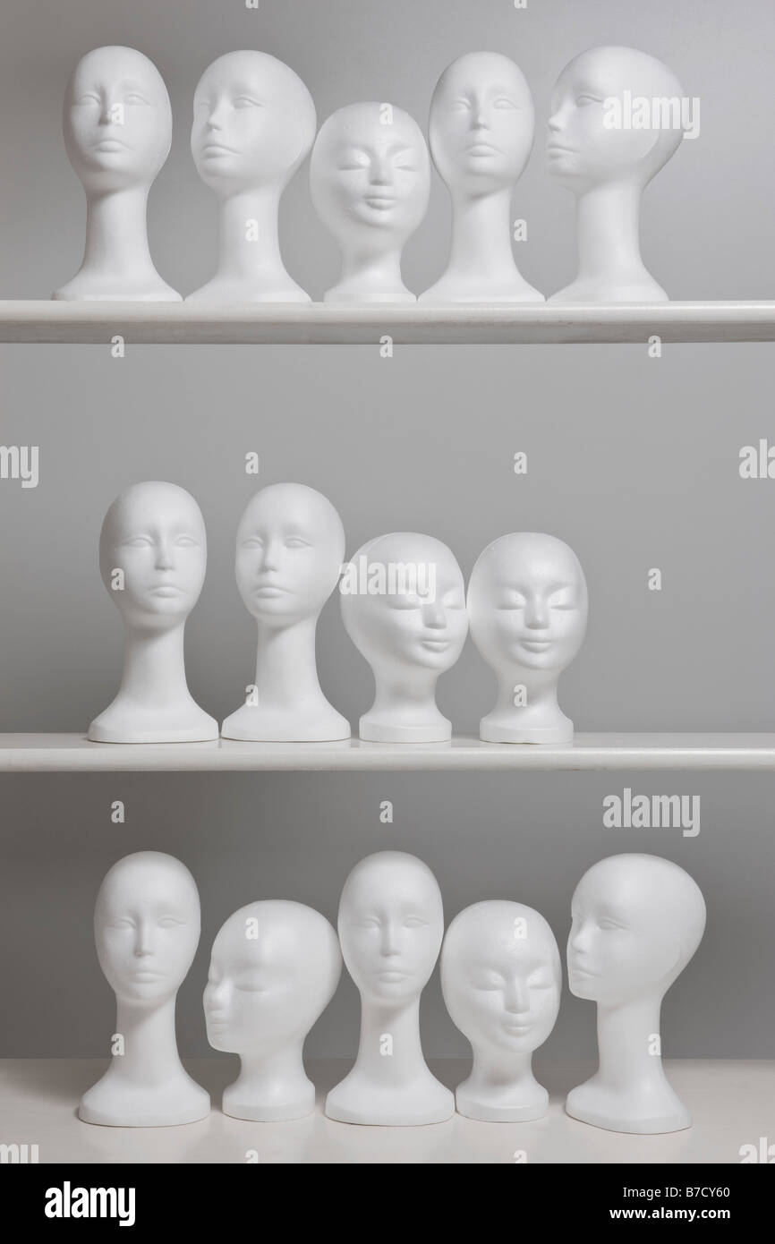 Tête De Mannequin Polystyrène Blanc - Homme Et Femme - Pour Perruques, Chapeaux, Maquillage