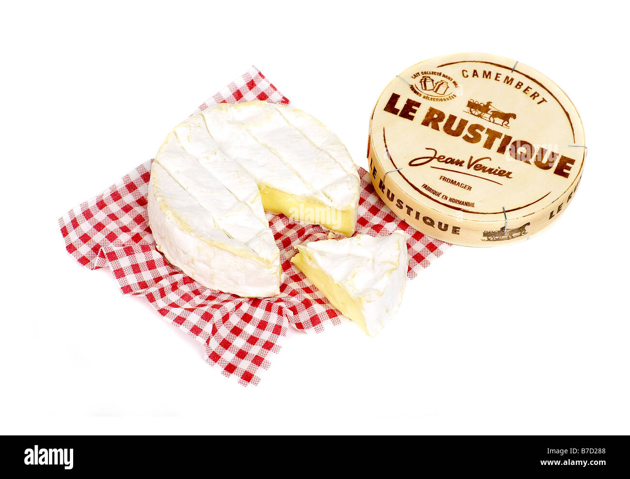 Le CAMEMBERT DANS UNE BOÎTE EN BOIS Banque D'Images