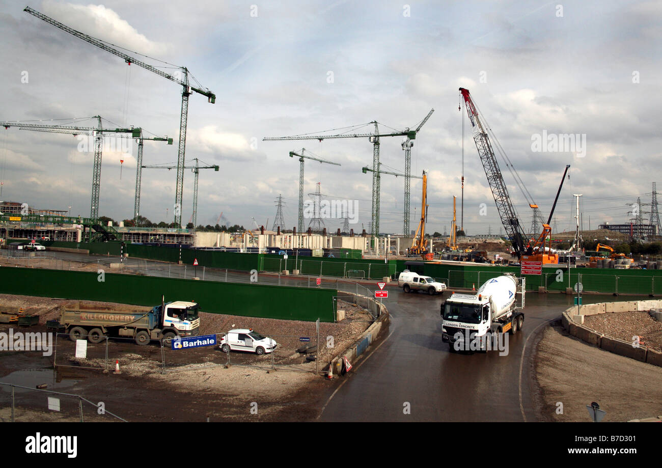 Barhale et London béton sont deux des principaux sous-traitants sur le site de construction du Stade Olympique de Londres Banque D'Images