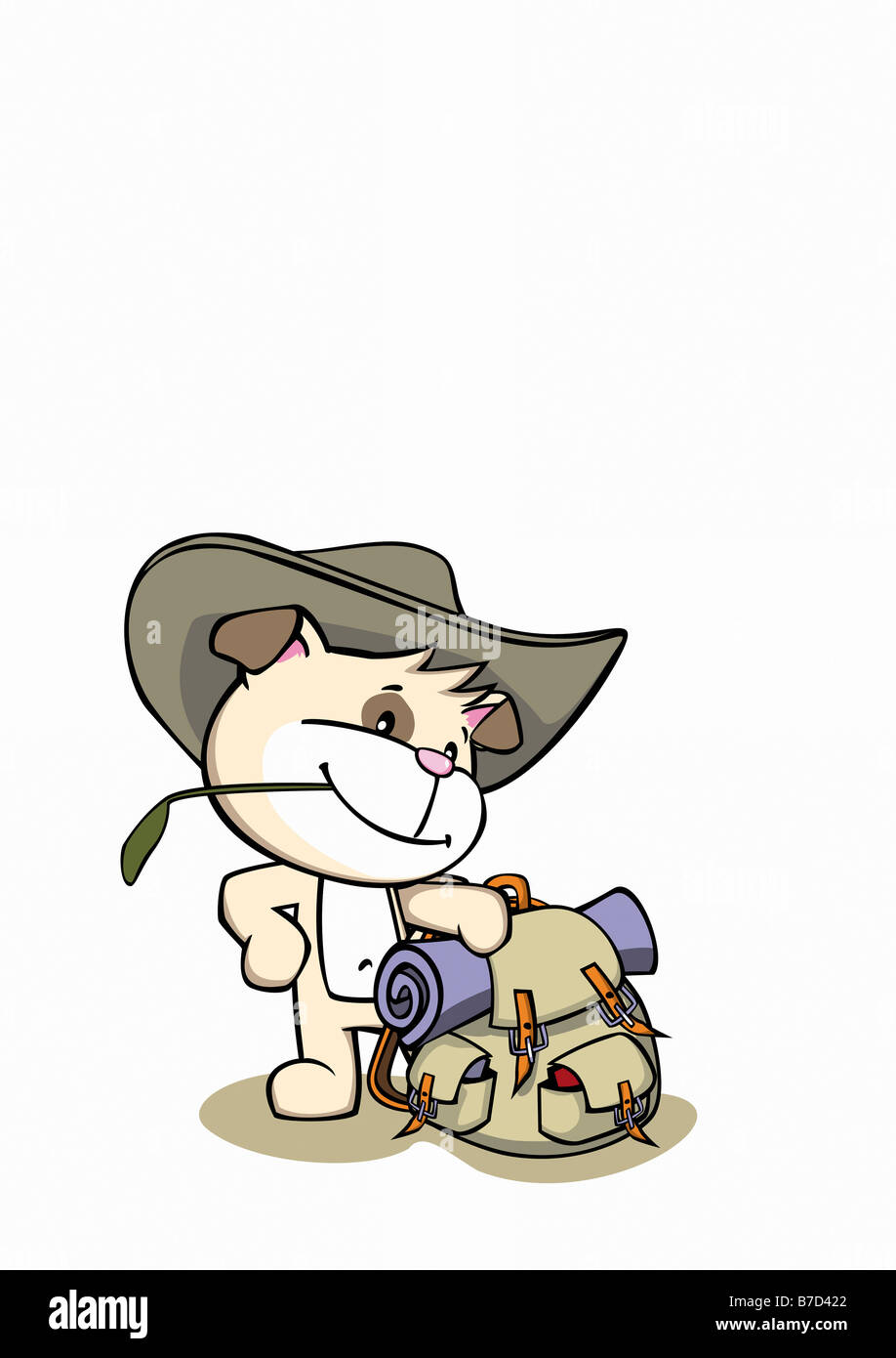 Un Dessin De Chien Avec Un Sac à Dos Banque Dimages Photo