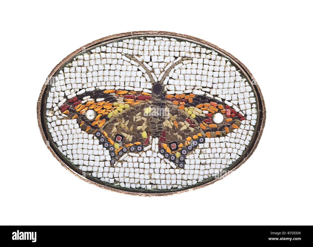 Meubles anciens en verre mosaïque papillon Italien Banque D'Images