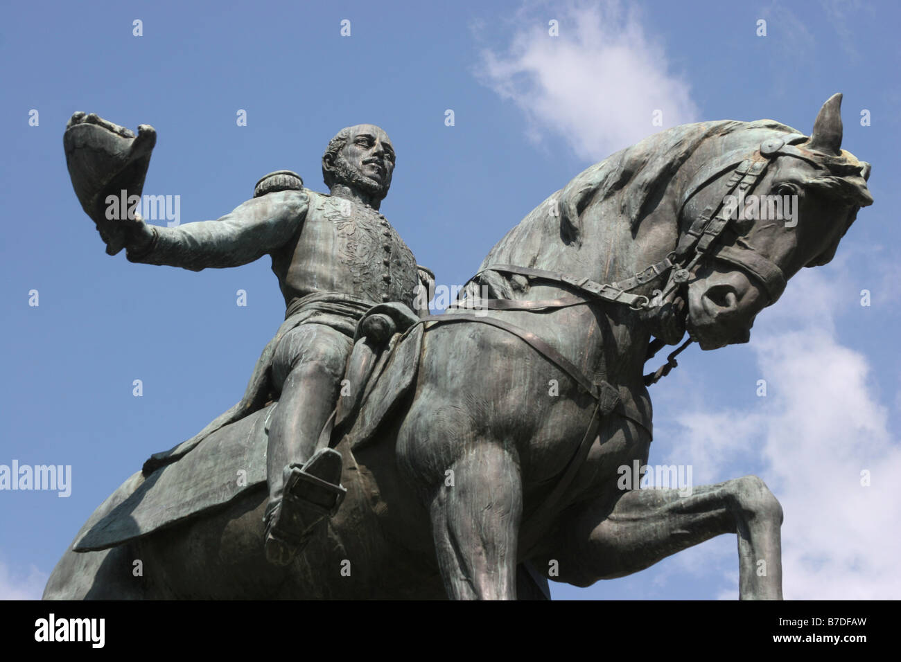 Statue du général Tomas Herrera, héros de l'indépendance de l'Espagne. Banque D'Images