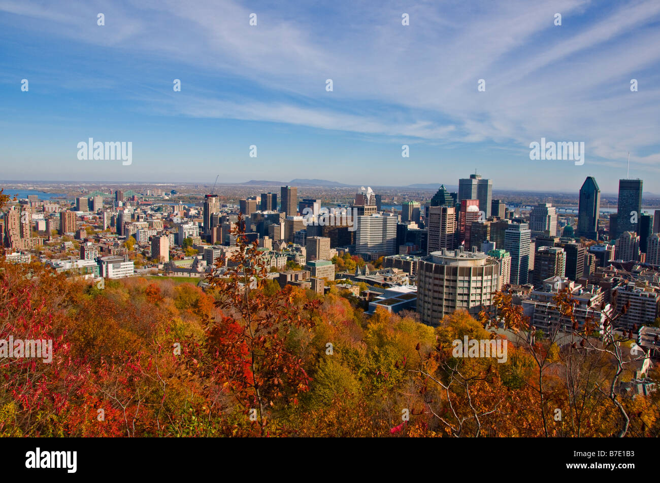 Du point de vue d'horizon à l'Observatoire de le Chalet du Mont Royal Montreal Canada Banque D'Images