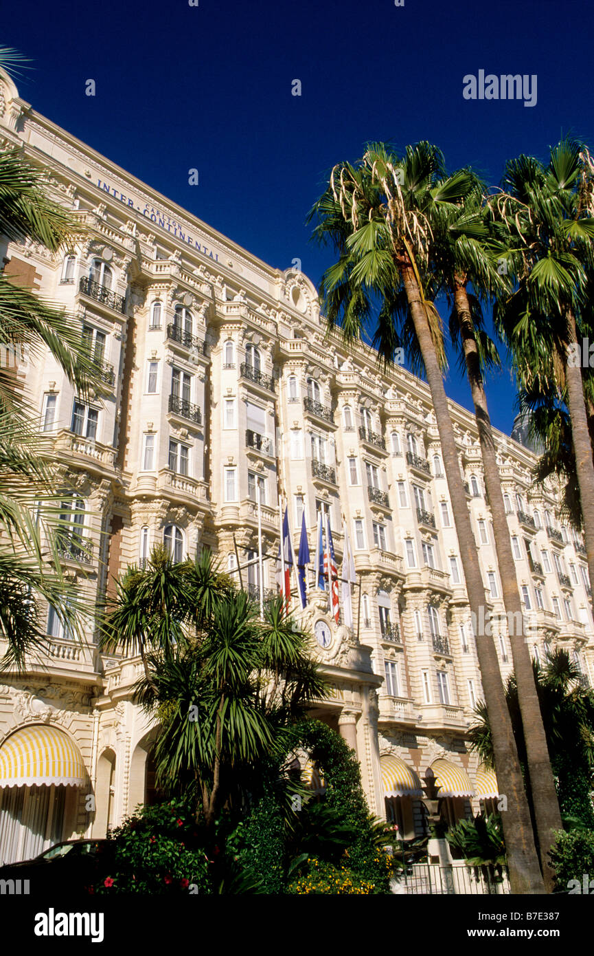 Prestigieux Carlton Palace hotel de la Croisette de Cannes Banque D'Images
