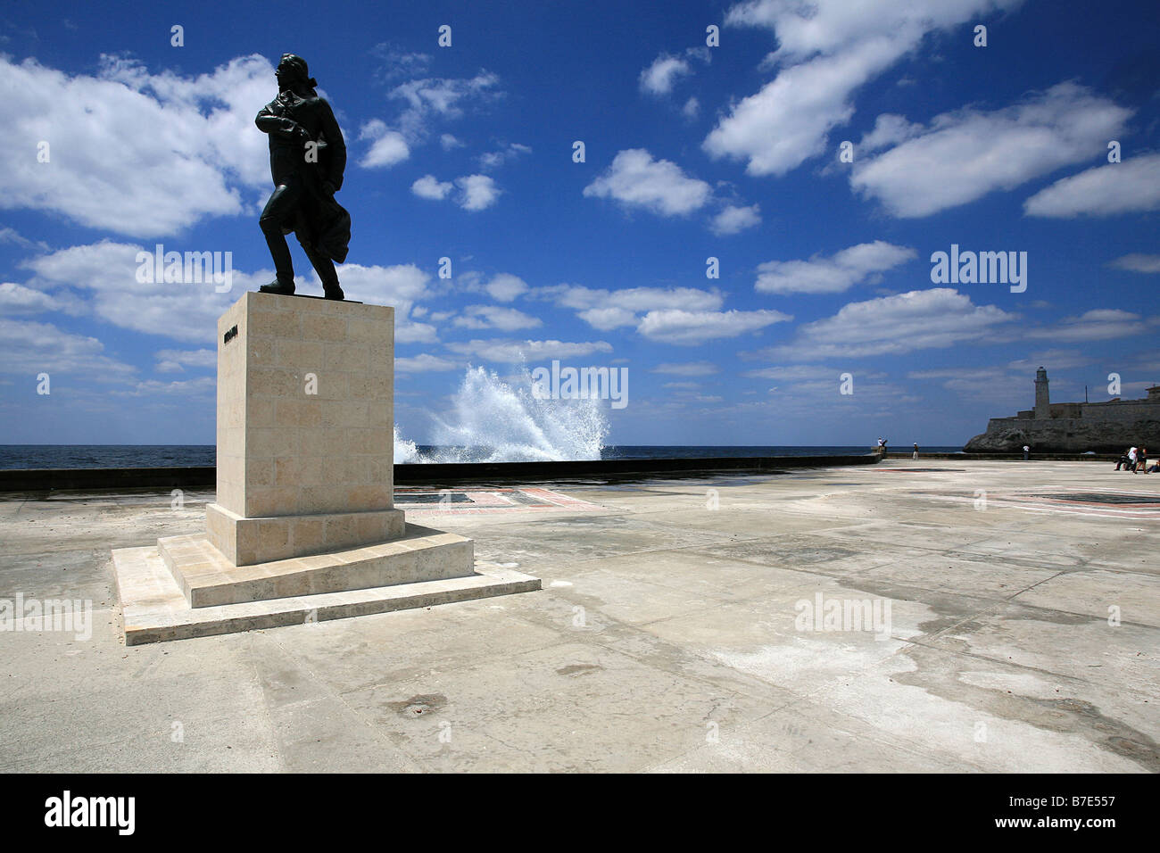 Statue de Francisco de Miranda, La Havane, Cuba, l'île Antilles, Amérique Centrale Banque D'Images