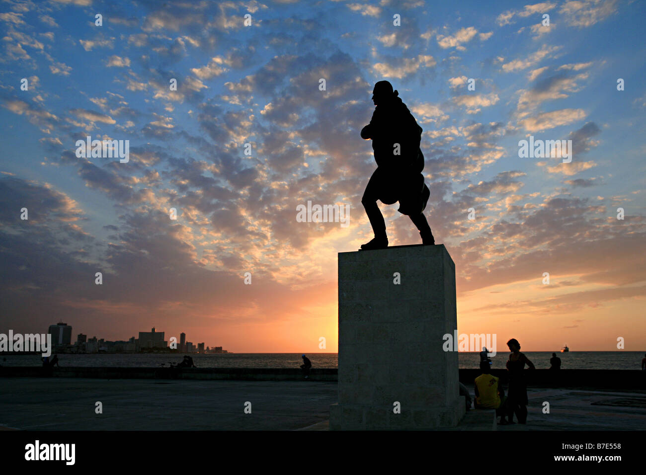 Statue de Francisco de Miranda, La Havane, Cuba, l'île Antilles, Amérique Centrale Banque D'Images