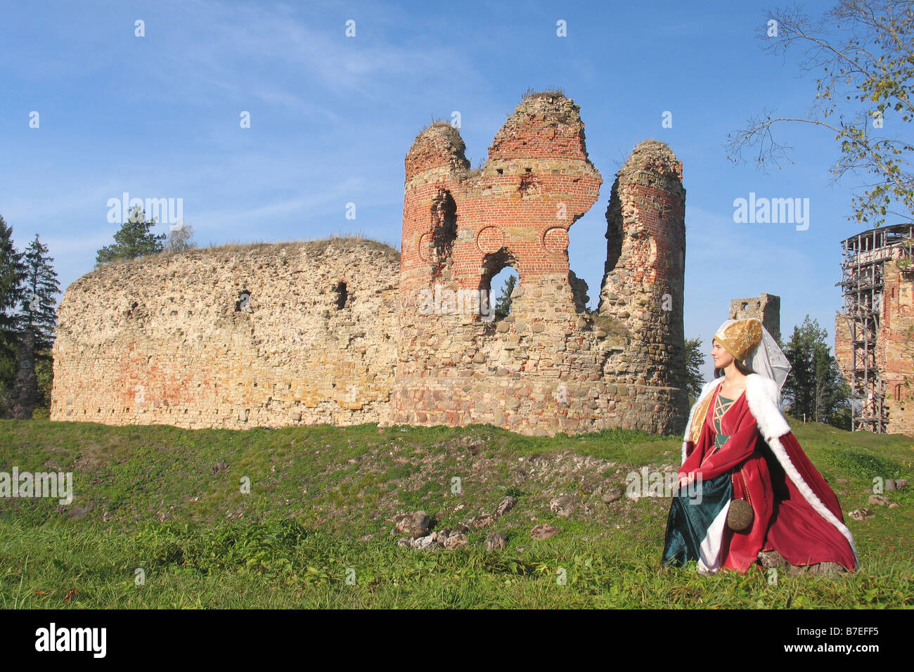 Ruines du château de l'Évêque Vastseliina Võru Estonie Comté Banque D'Images