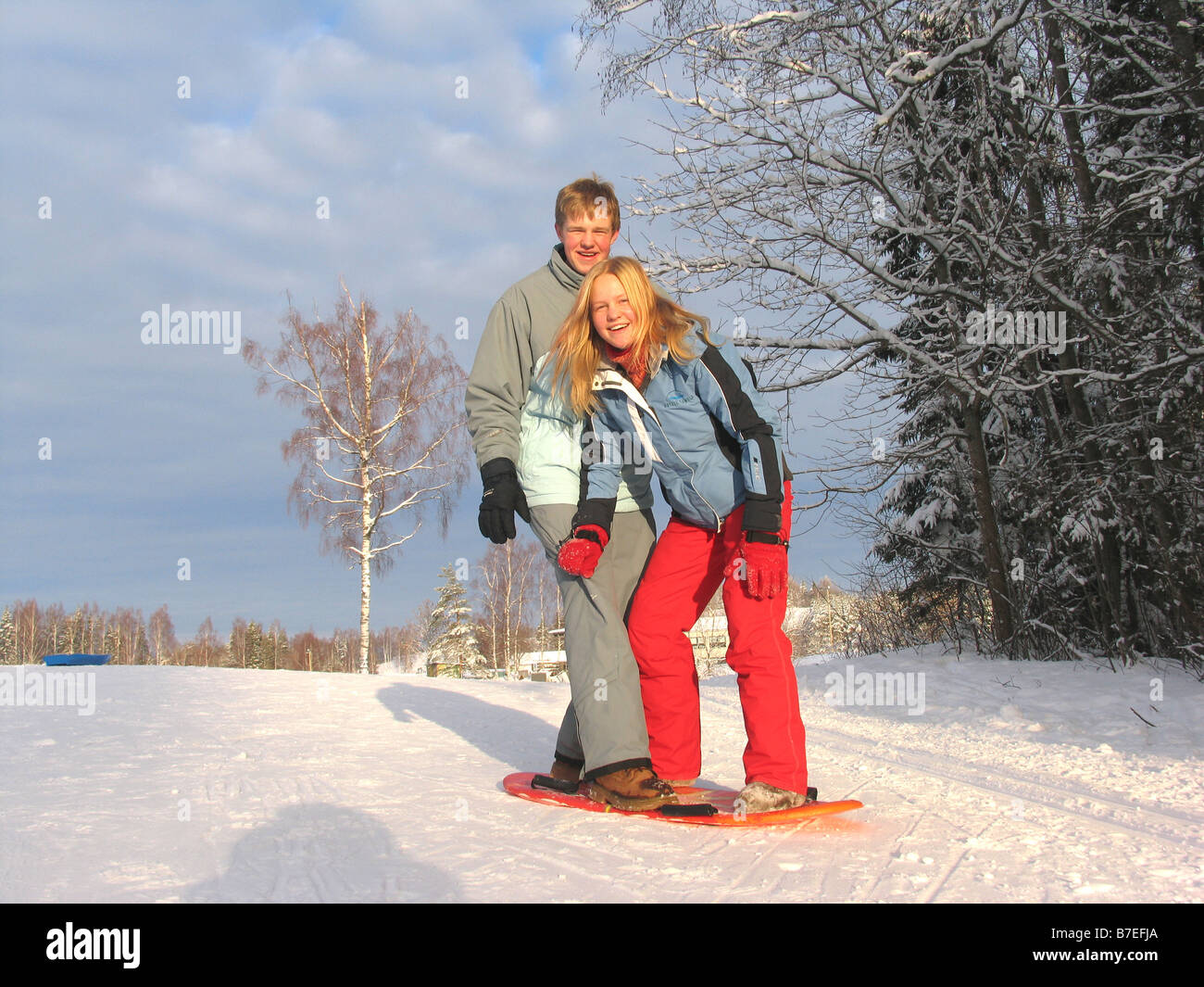 Activité d'hiver Comté Võru Estonie Banque D'Images