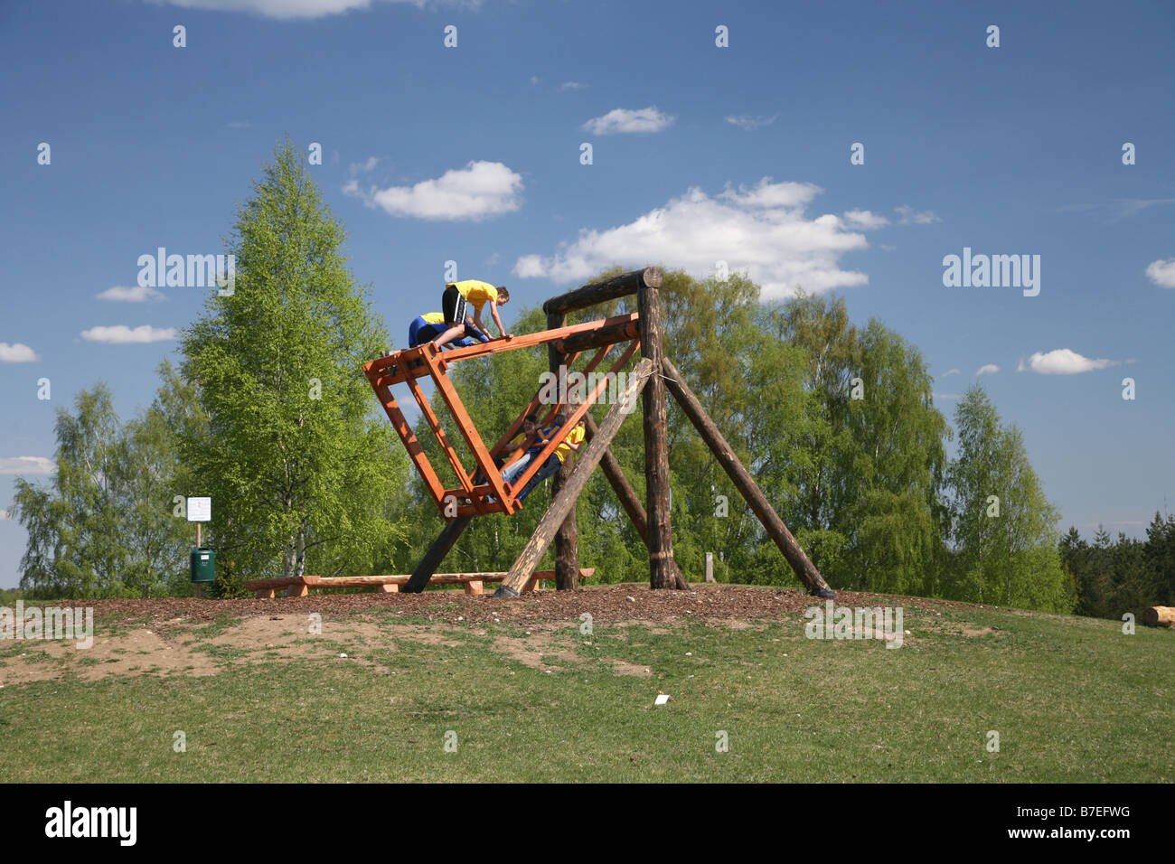 Balançoire à Tehvandi, Valga County, l'Estonie, Europe Banque D'Images