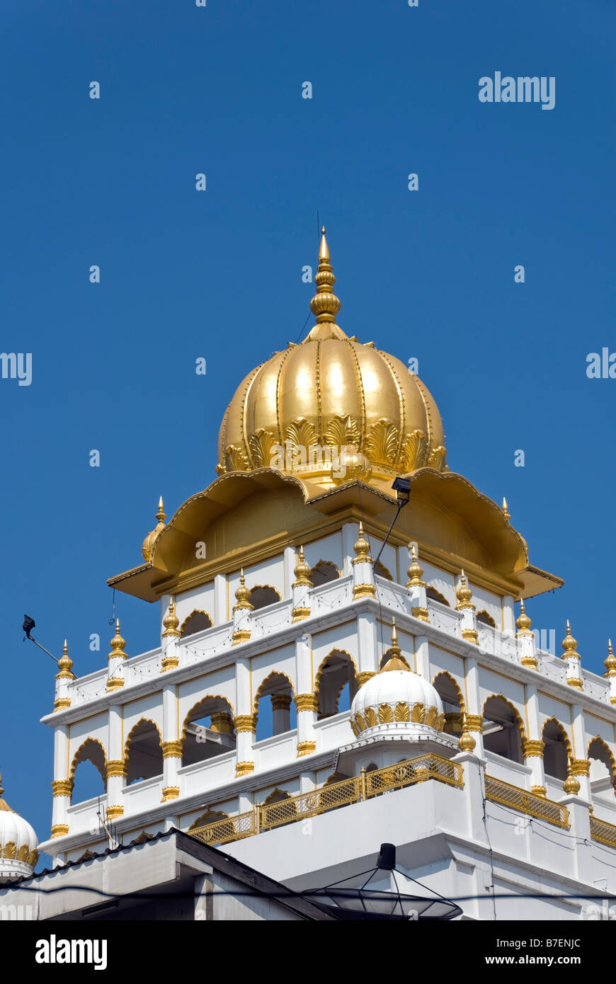 Temple Sikh nommée Sri Guru Singh Sabha dans le quartier de Little India, dans le centre de Bangkok Thaïlande Pahurat Banque D'Images