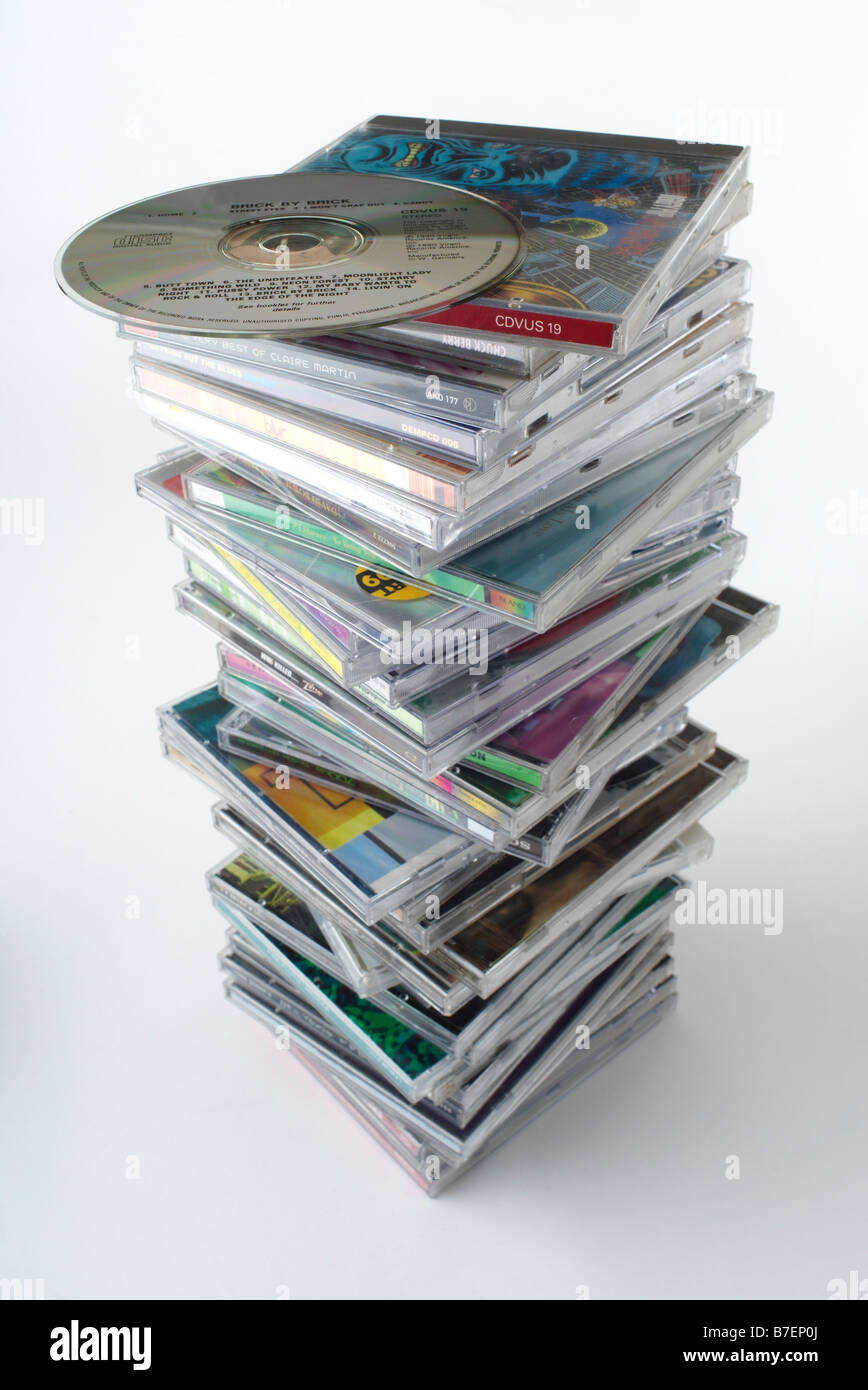 Tas de CDs Banque D'Images