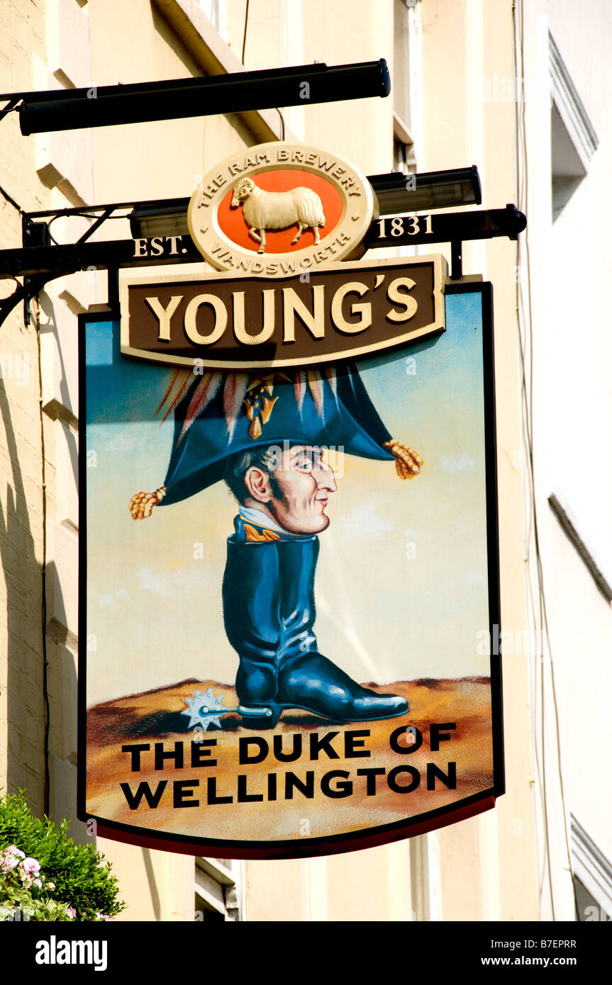 Le duc de Wellington Pub London Youngs Banque D'Images