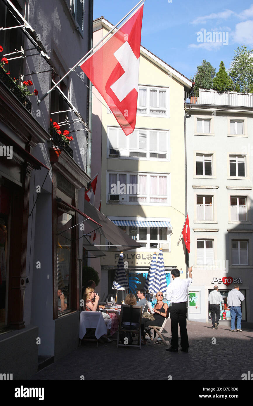 Café de la rue AUGUSTINER-GASSE Zurich Suisse ZURICH SUISSE 20 Juin 2008 Banque D'Images