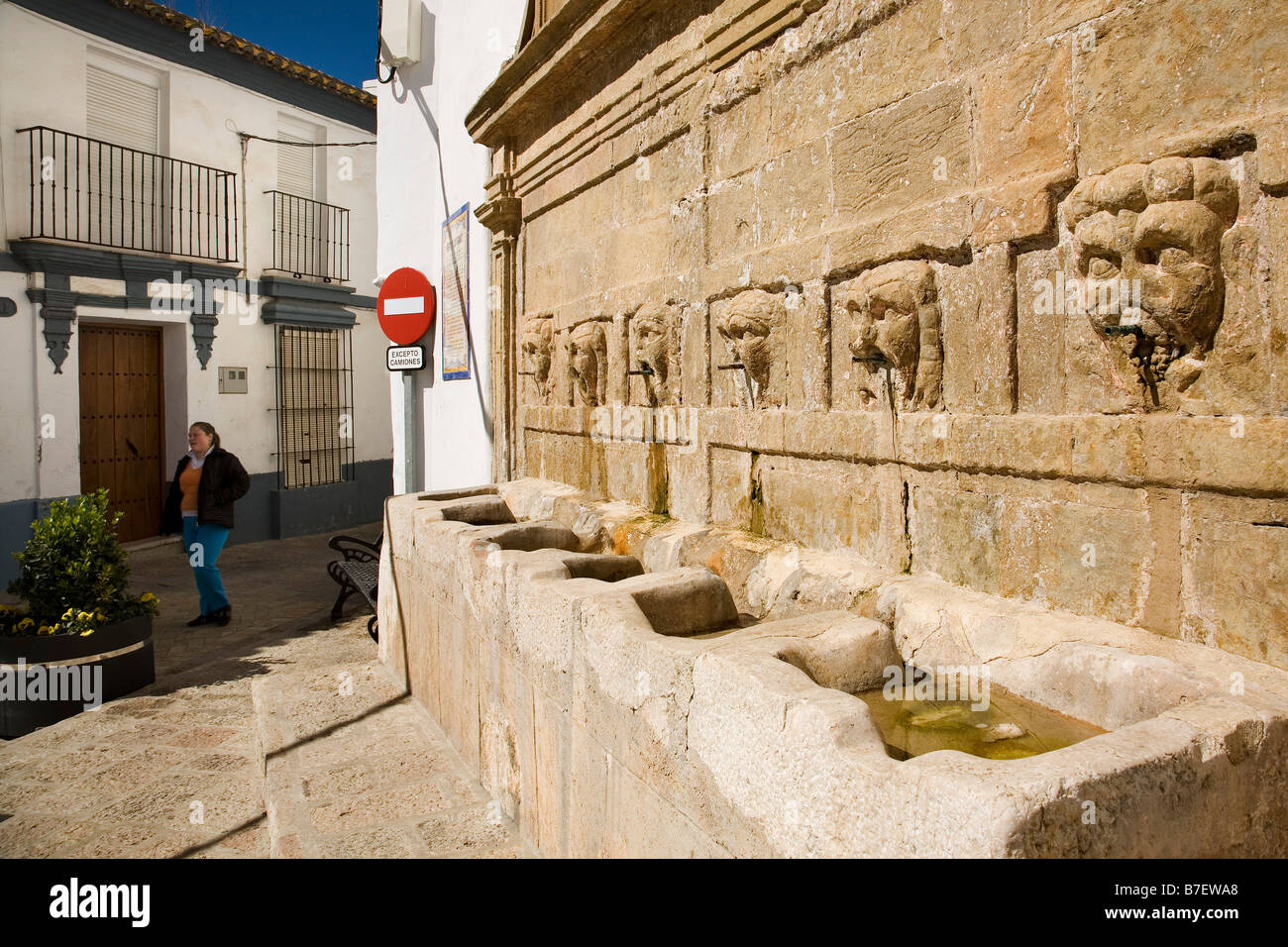 Baroque Source Siete Caños Gaucin village blanc de la vallée du Genal Serrania de Ronda malaga andalousie espagne Banque D'Images