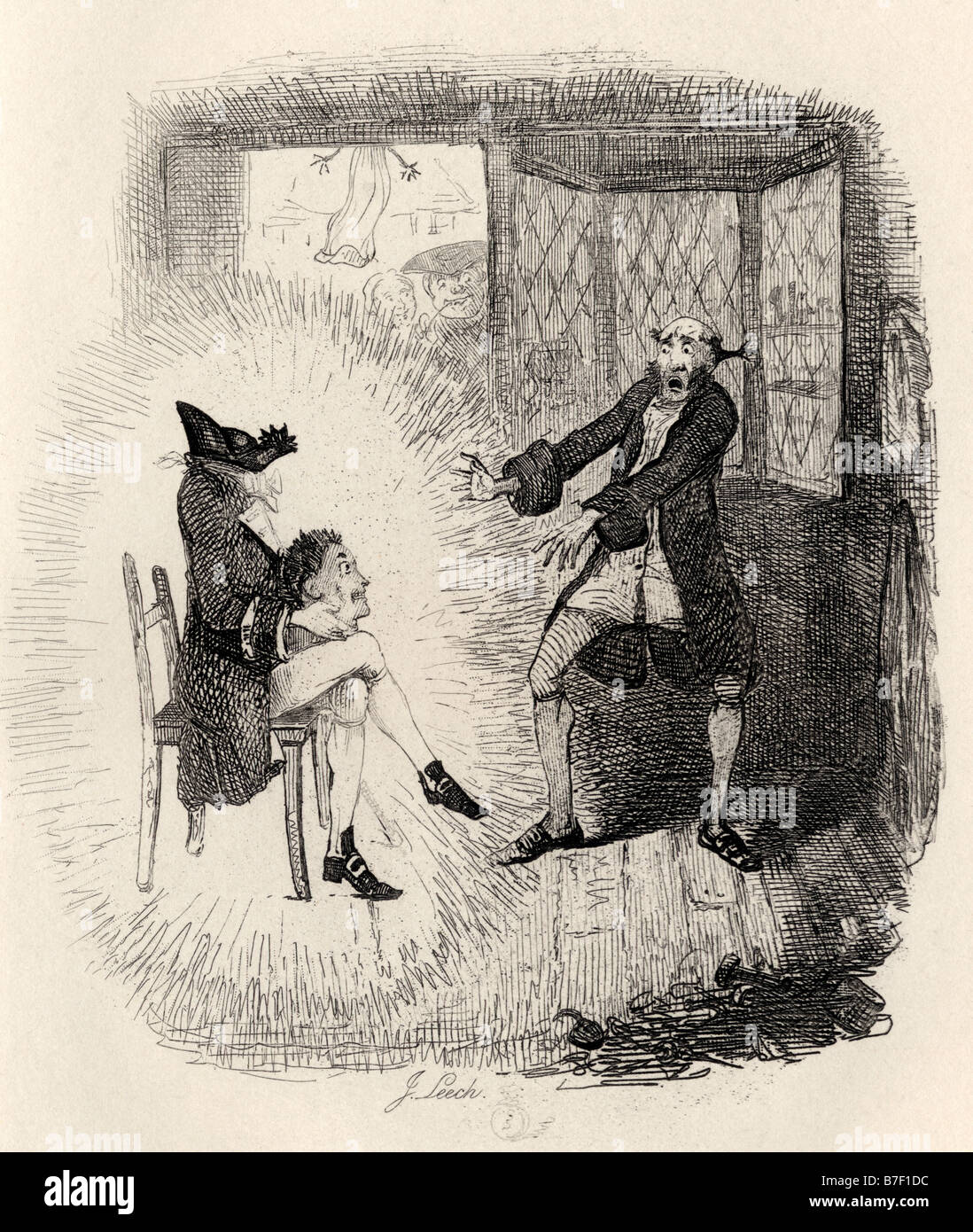 Hamilton Tighe. Illustration de John Leech de The Ingoldsby Legends publié par Richard Bentley son 1887 Banque D'Images