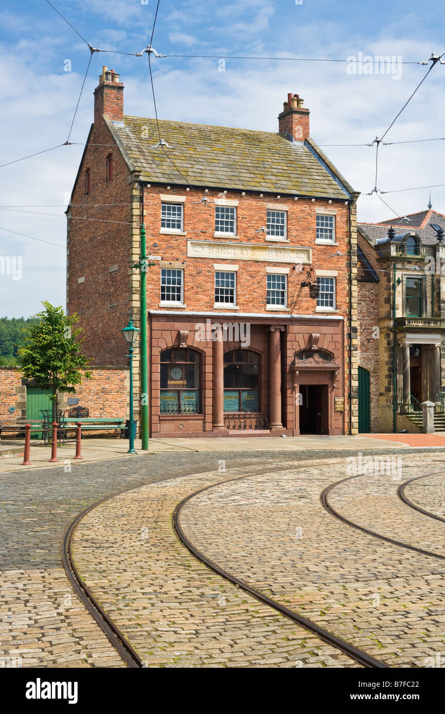 Dans la banque édouardienne construite au nord du nouveau musée en plein air Beamish à County Durham Banque D'Images