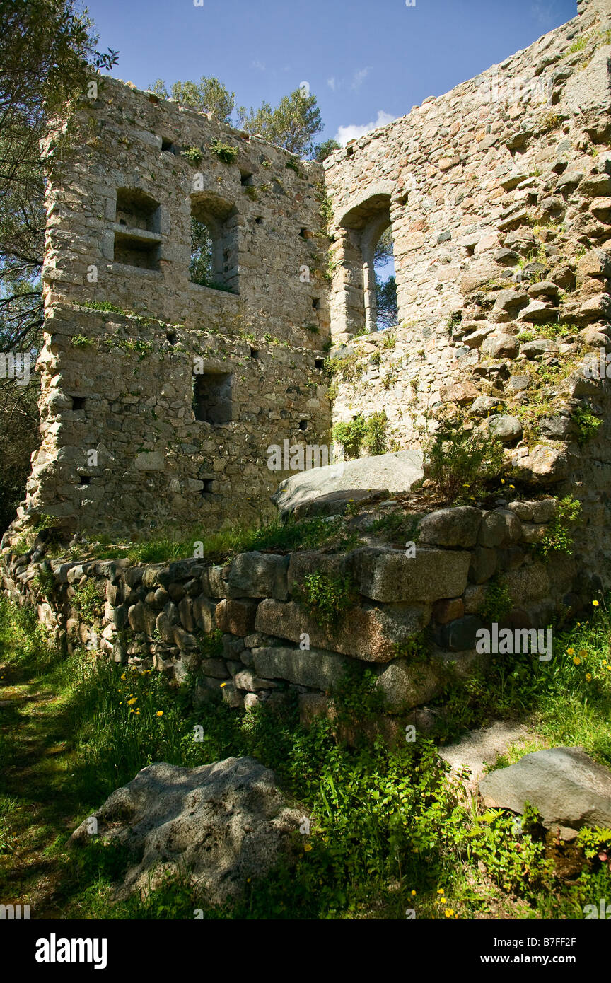 La ruine de l'église Sardaigne Italie Banque D'Images