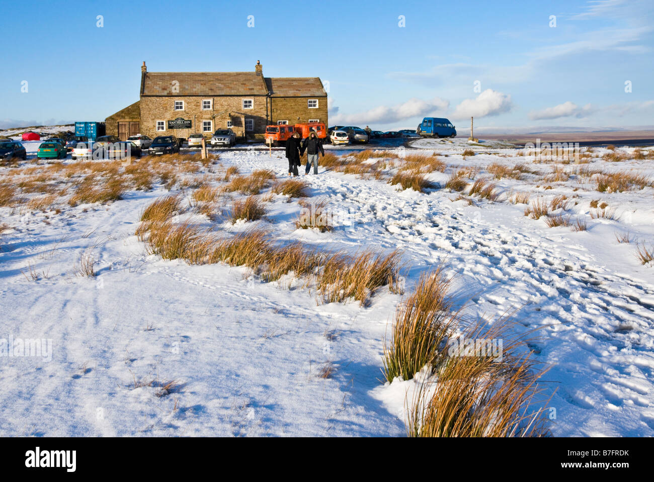 Tan Hill Inn dans le Yorkshire Dales, photographié à partir de la Pennine Way Sentier national. Banque D'Images