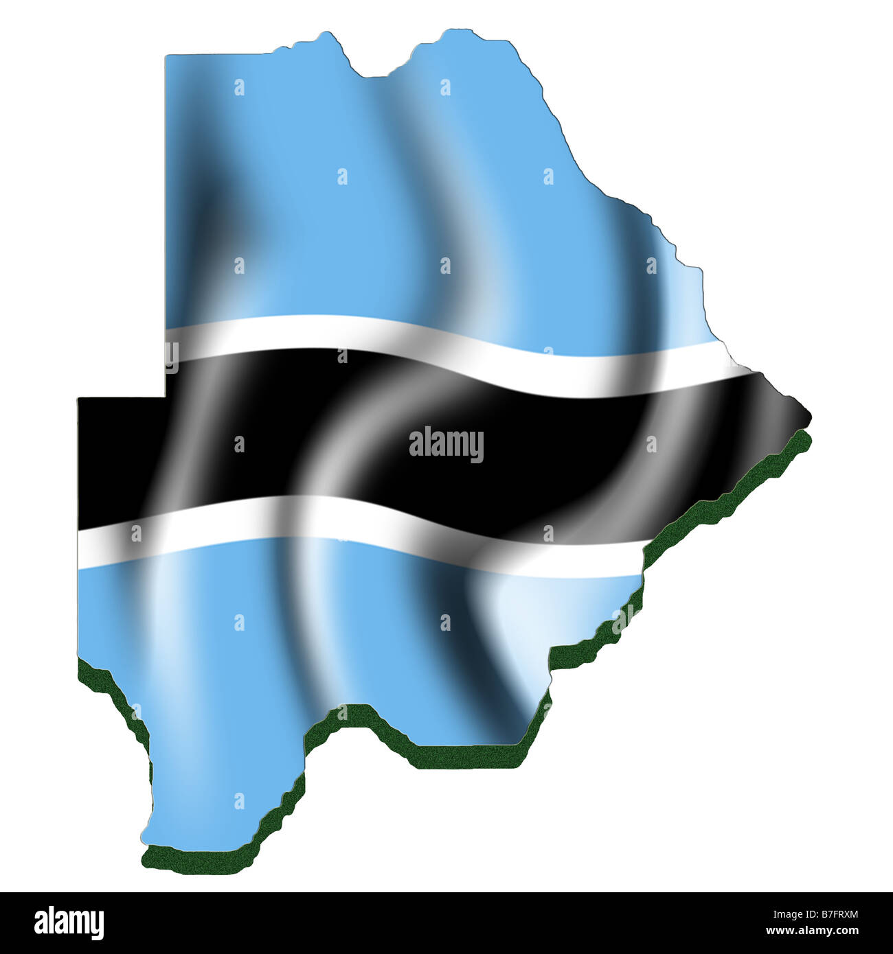 Carte et drapeau du Botswana Banque D'Images