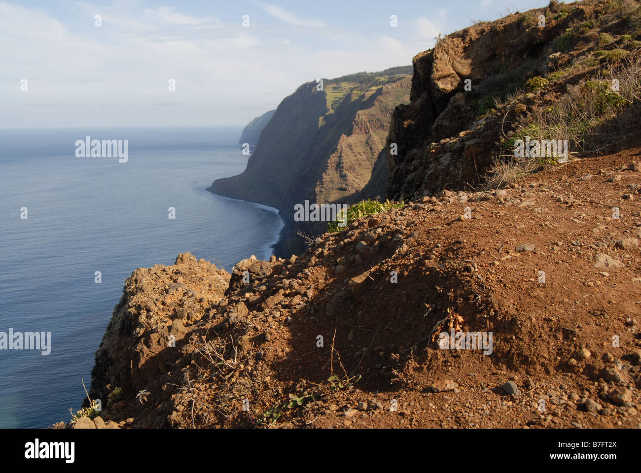 Avec un paysage de falaises à Madère, Portugal Banque D'Images