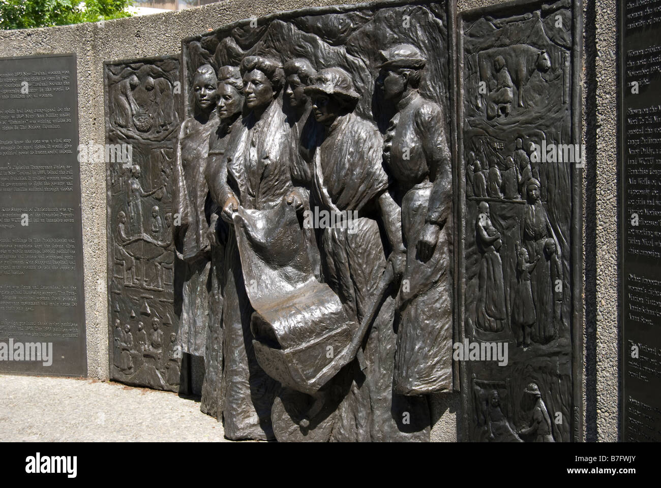 Kate Sheppard suffragettes National Memorial, Oxford Terrace, Christchurch, Canterbury, Nouvelle-Zélande Banque D'Images