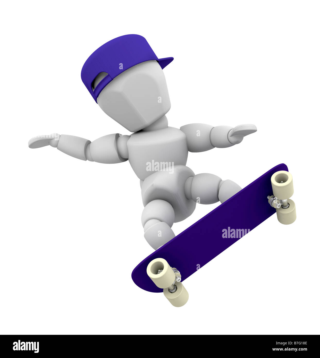 3D render of quelqu'un skateboard Banque D'Images