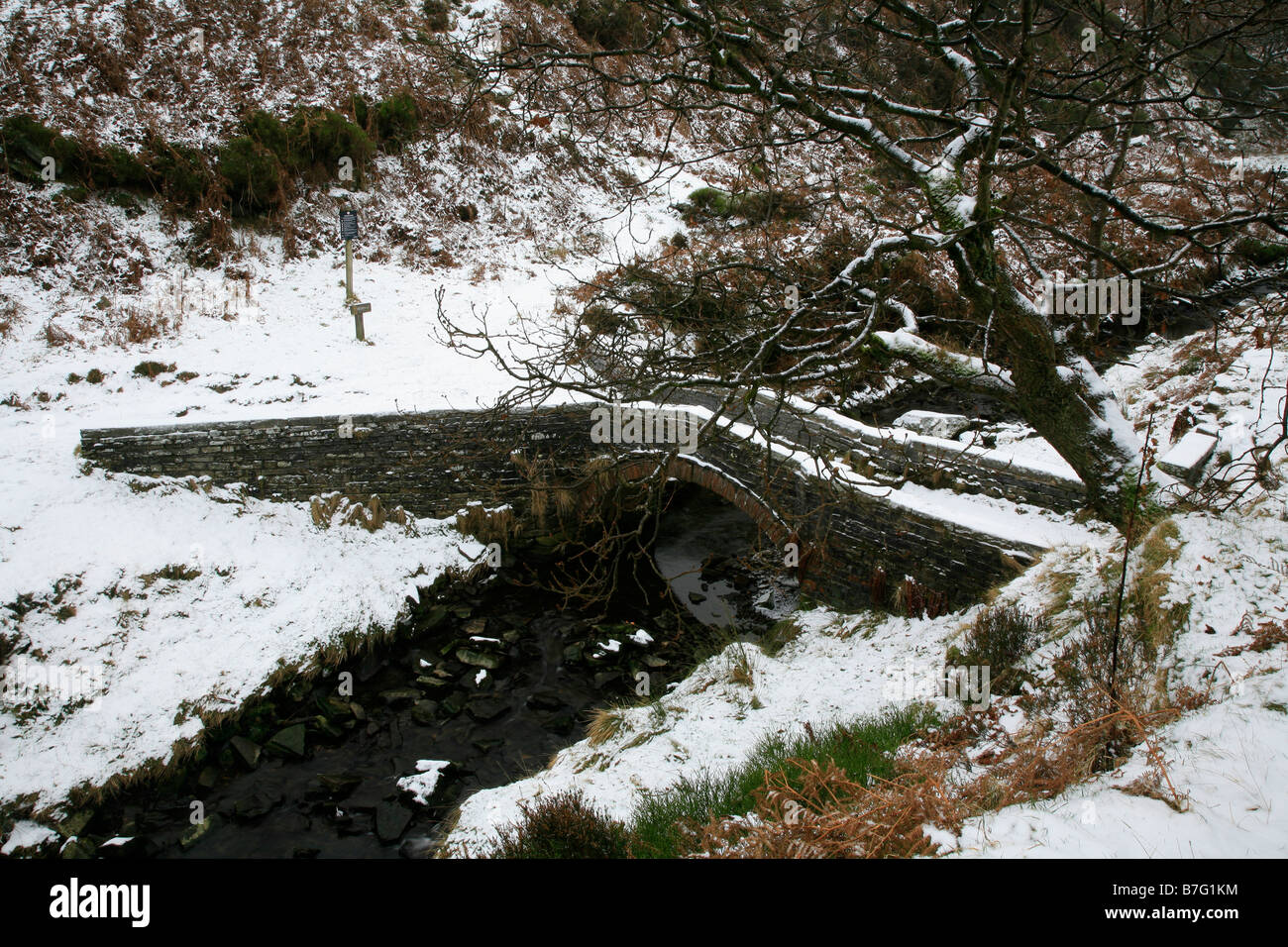 Pack Horse Bridge prises dans la vallée de Goyt dans Cheshire Banque D'Images