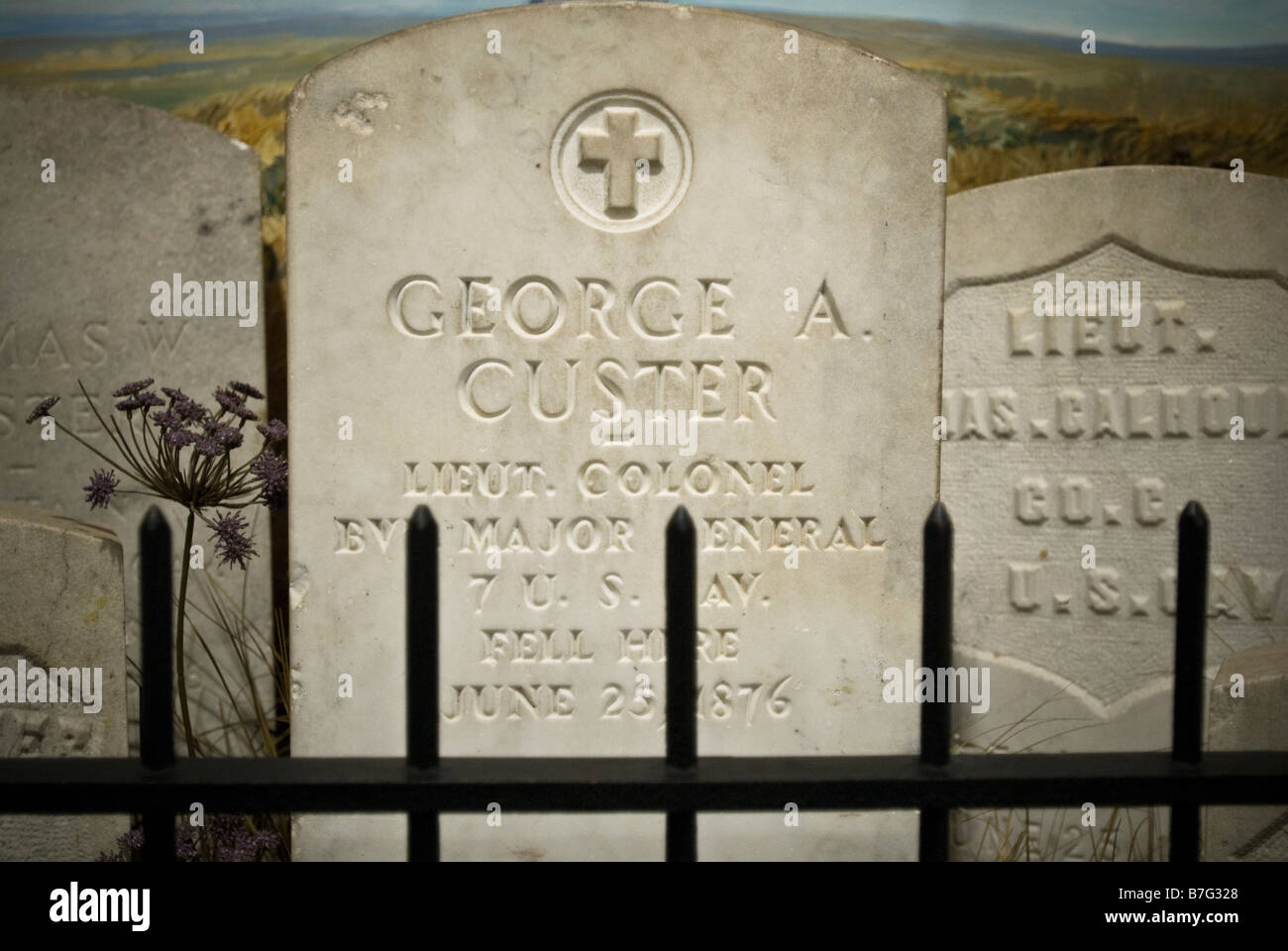 George Armstrong Custer s'affiche au Musée historique du comté de Monroe de Monroe, Michigan, États-Unis. Banque D'Images George Armstrong Custer s'affiche au Musée historique du comté de Monroe de Monroe, Michigan, États-Unis. Banque D'Images